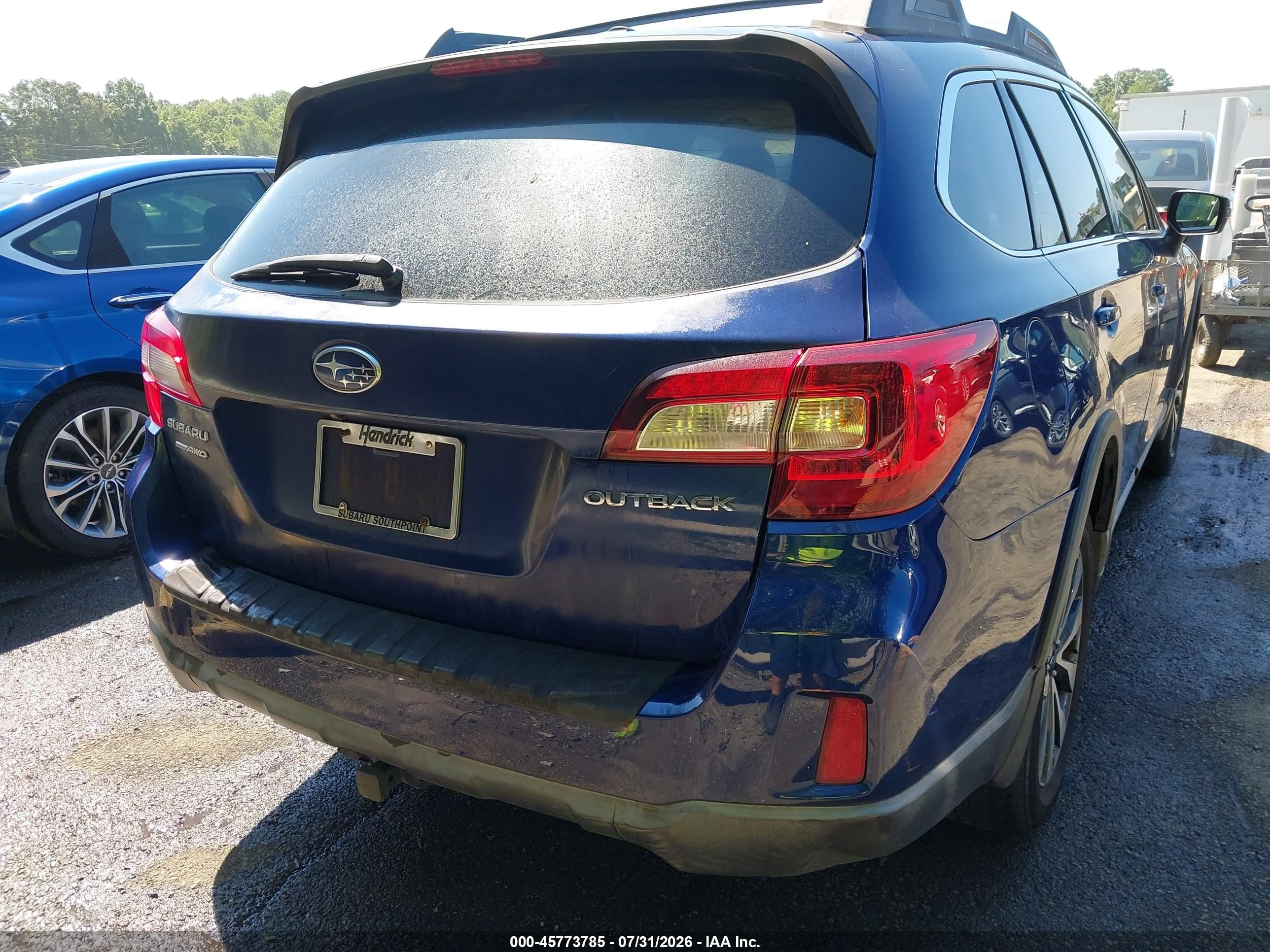 2015 Subaru Outback 2.5i Limited Blue vin: 4S4BSBNC7F3270945