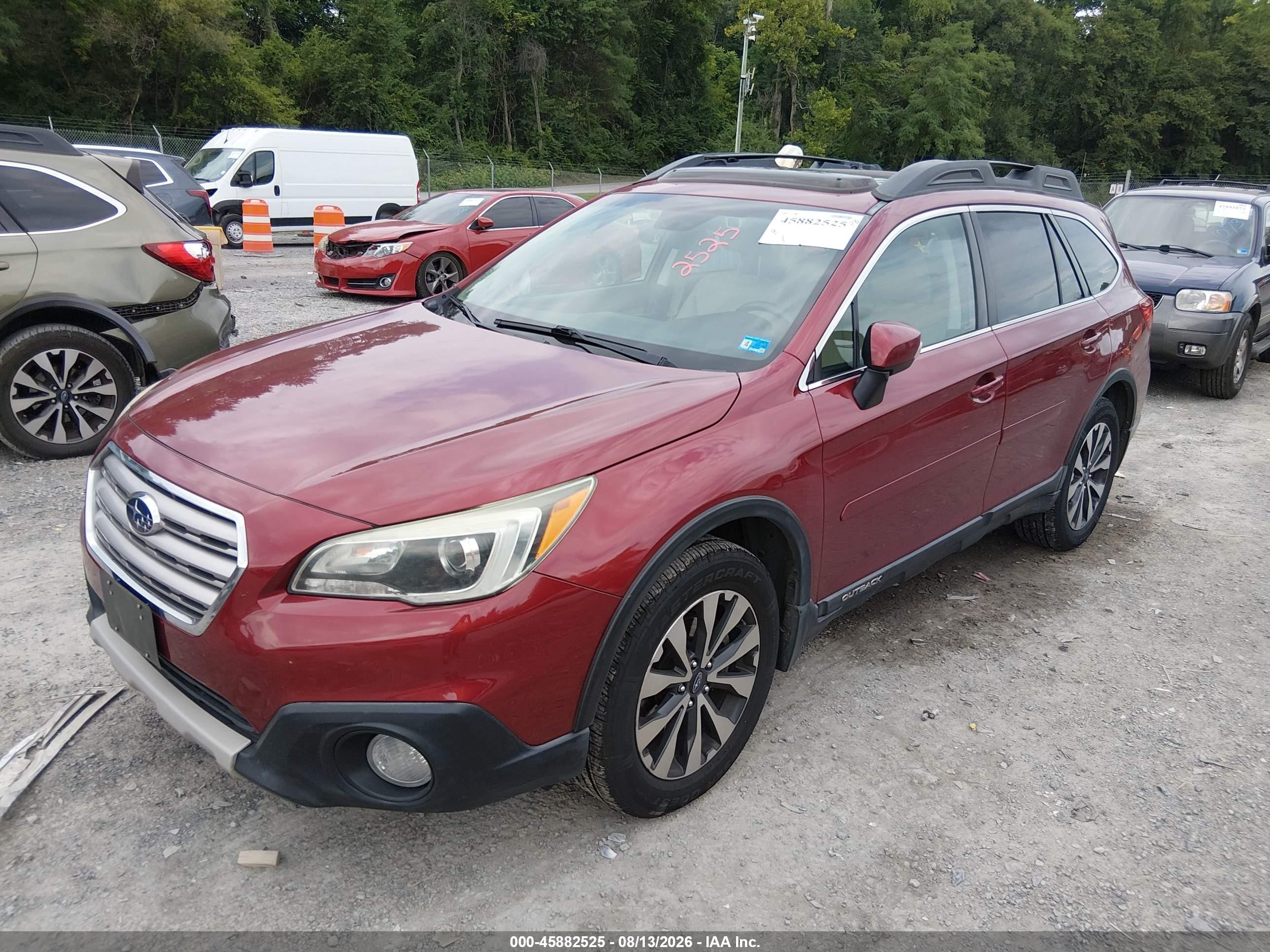 2015 Subaru Outback 2.5i Limited Burgundy vin: 4S4BSBNC8F3260411