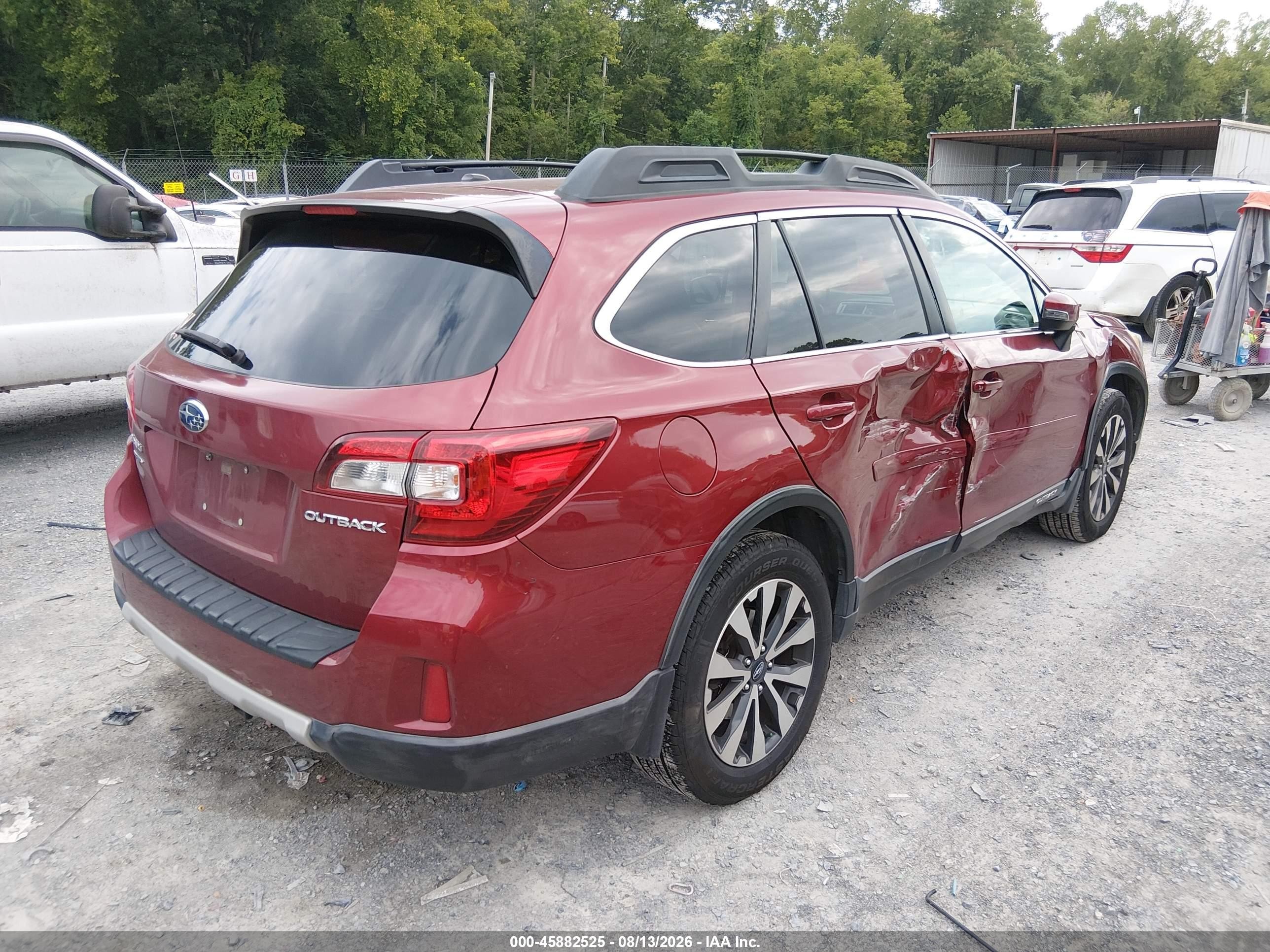 2015 Subaru Outback 2.5i Limited Burgundy vin: 4S4BSBNC8F3260411