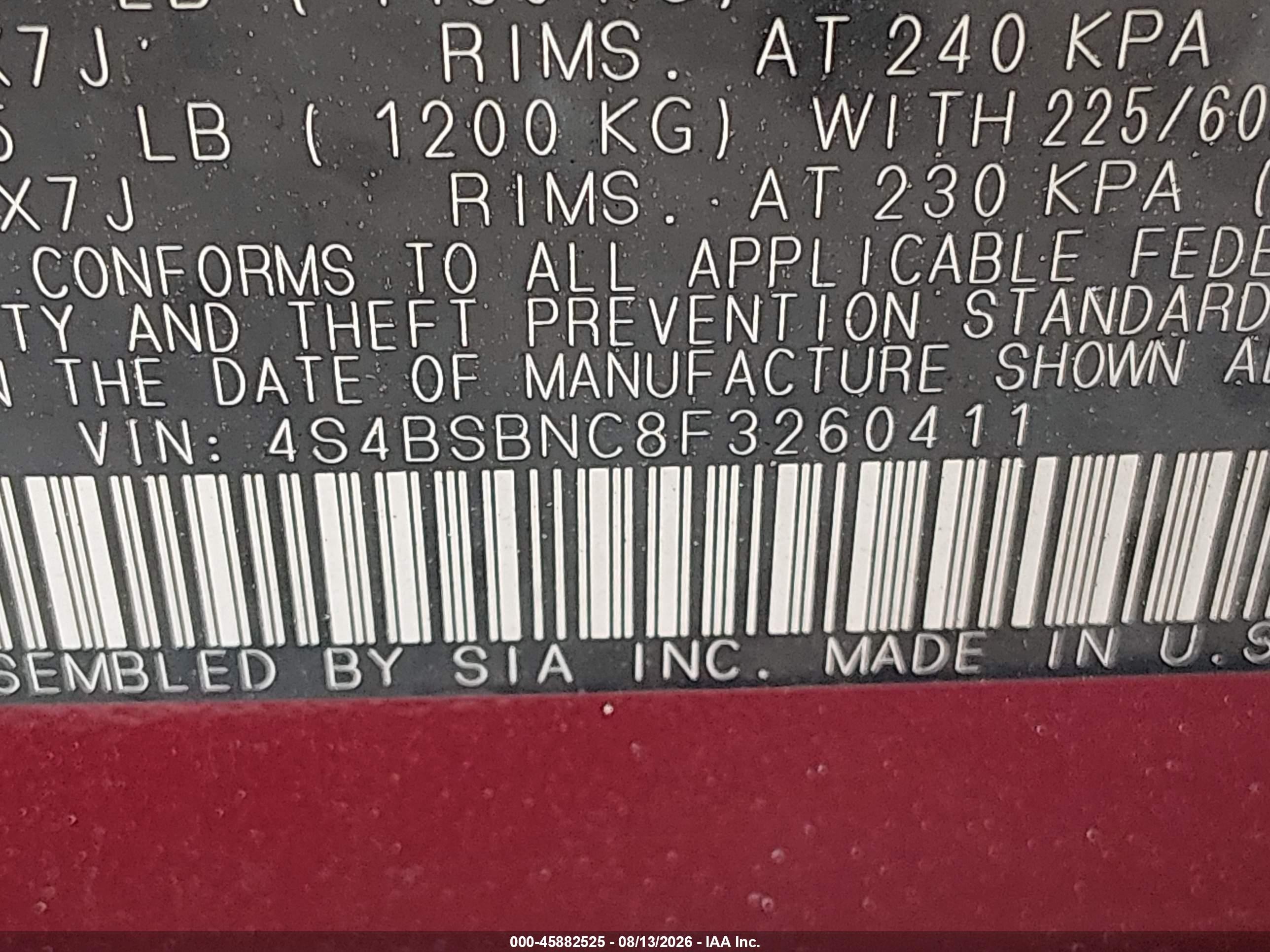 2015 Subaru Outback 2.5i Limited Burgundy vin: 4S4BSBNC8F3260411