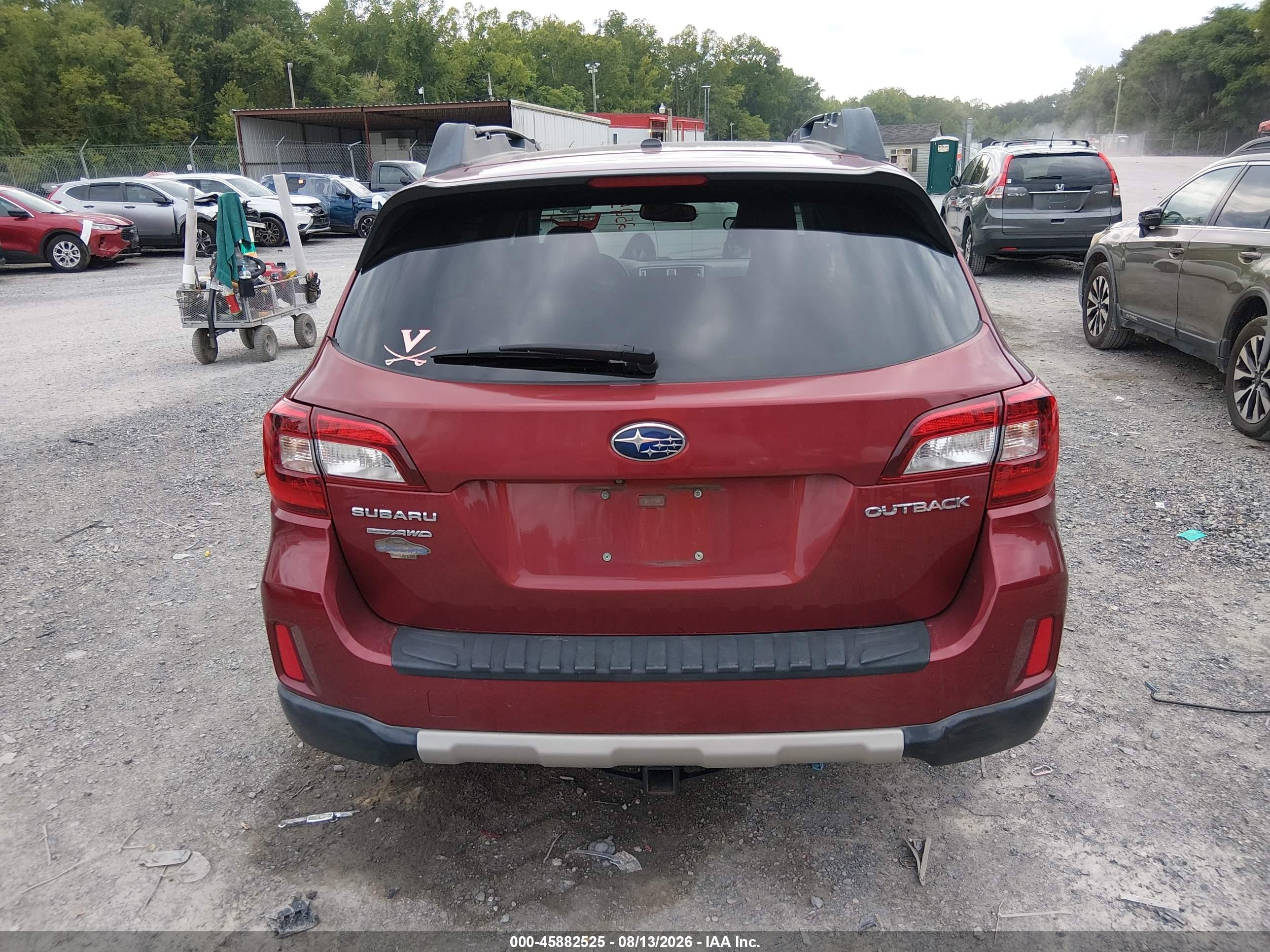2015 Subaru Outback 2.5i Limited Burgundy vin: 4S4BSBNC8F3260411