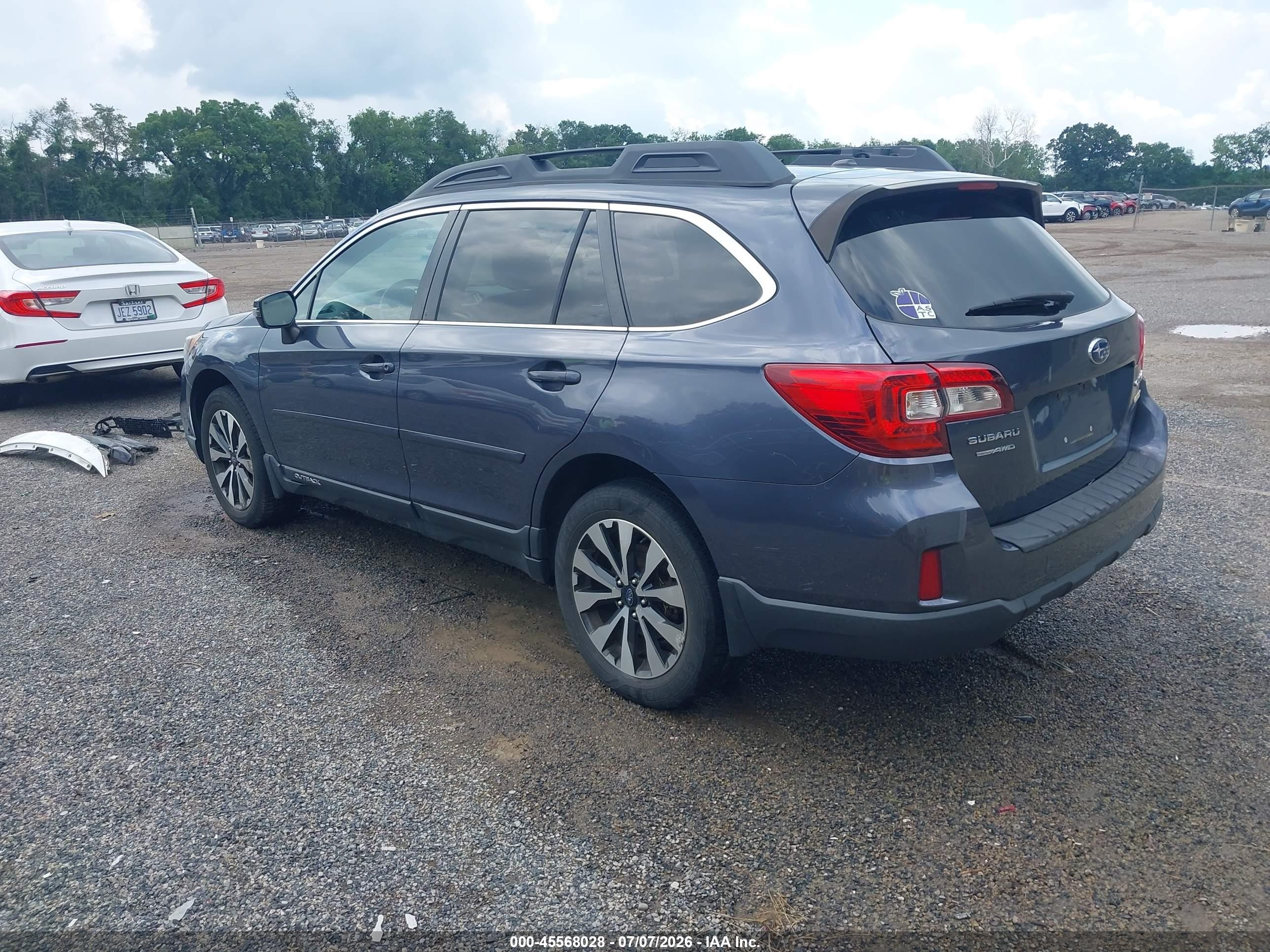 2015 Subaru Outback 2.5i Limited Blue vin: 4S4BSBNC9F3336430