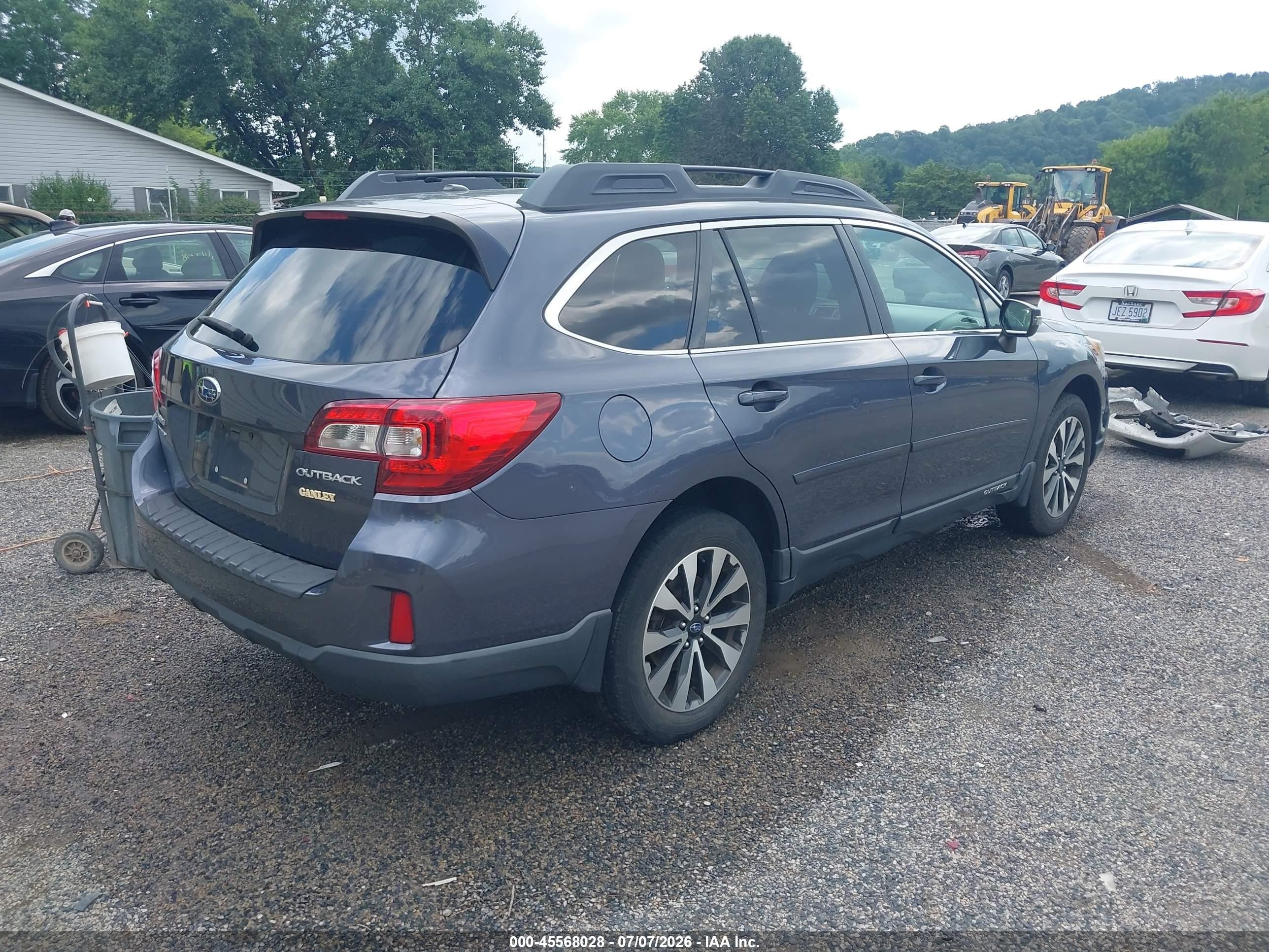 2015 Subaru Outback 2.5i Limited Blue vin: 4S4BSBNC9F3336430