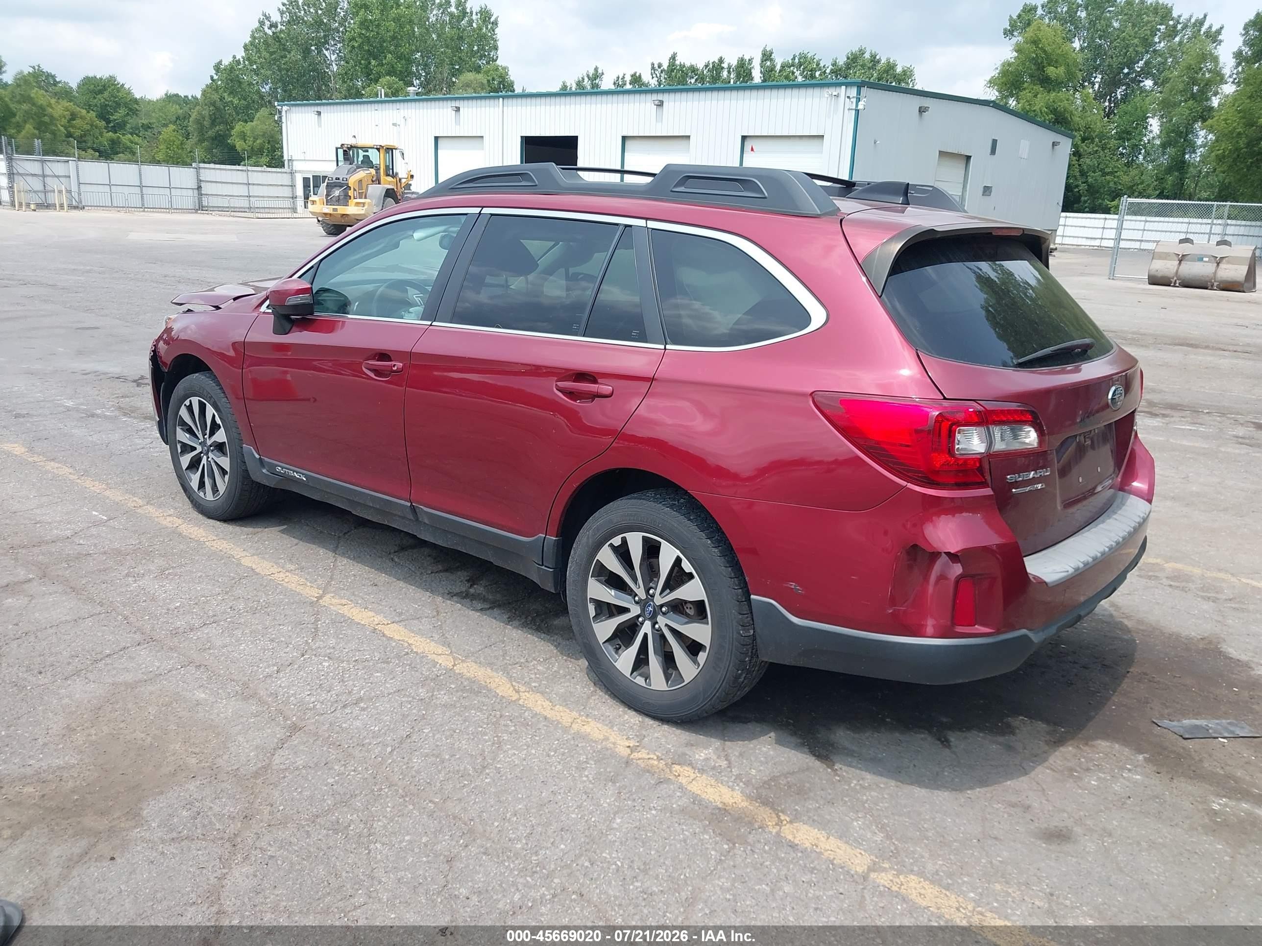 2016 Subaru Outback 2.5i Limited Бордовый vin: 4S4BSBNC9G3344206