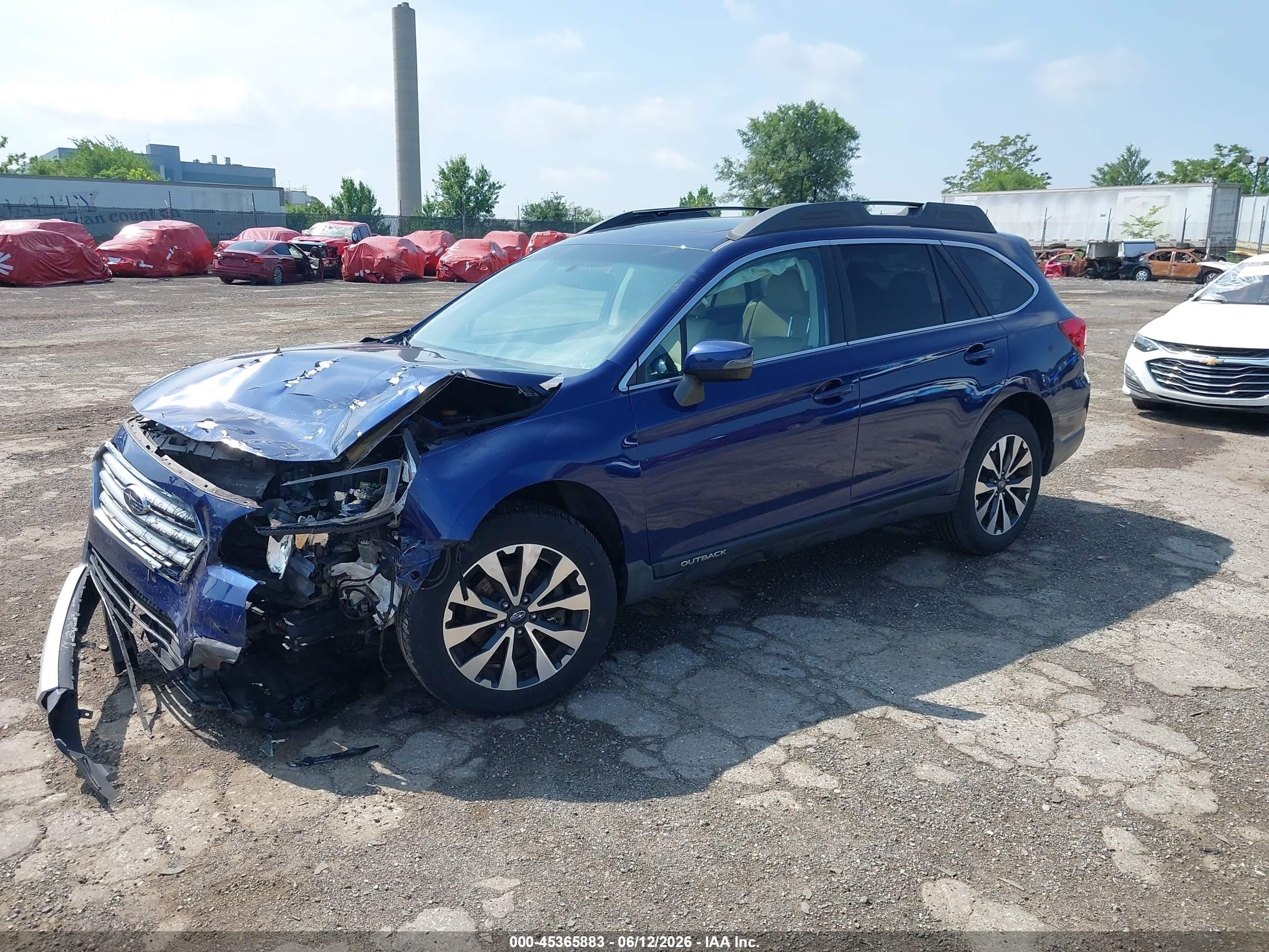 2015 Subaru Outback 3.6r Limited Blue vin: 4S4BSELC4F3327901