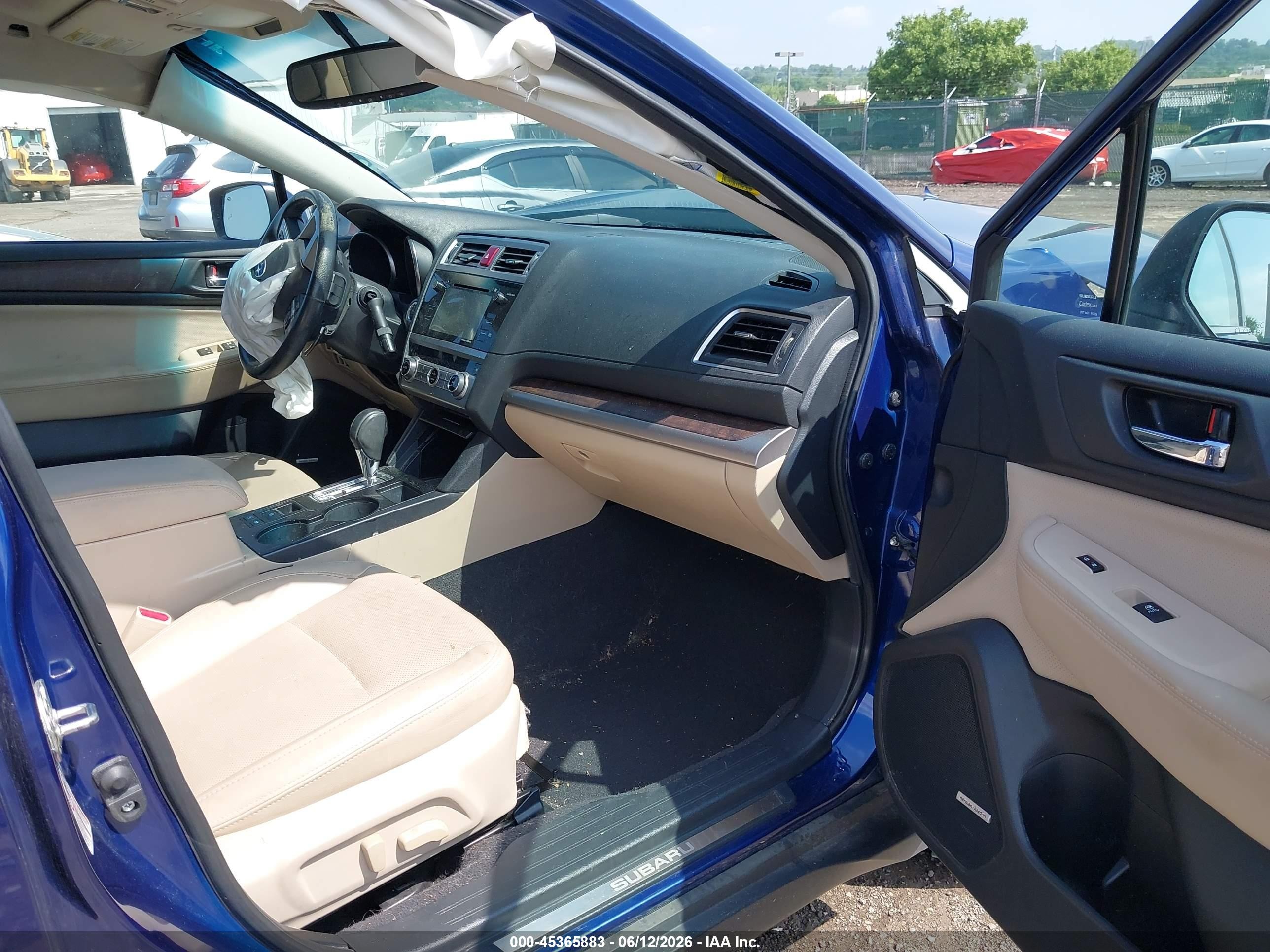 2015 Subaru Outback 3.6r Limited Blue vin: 4S4BSELC4F3327901