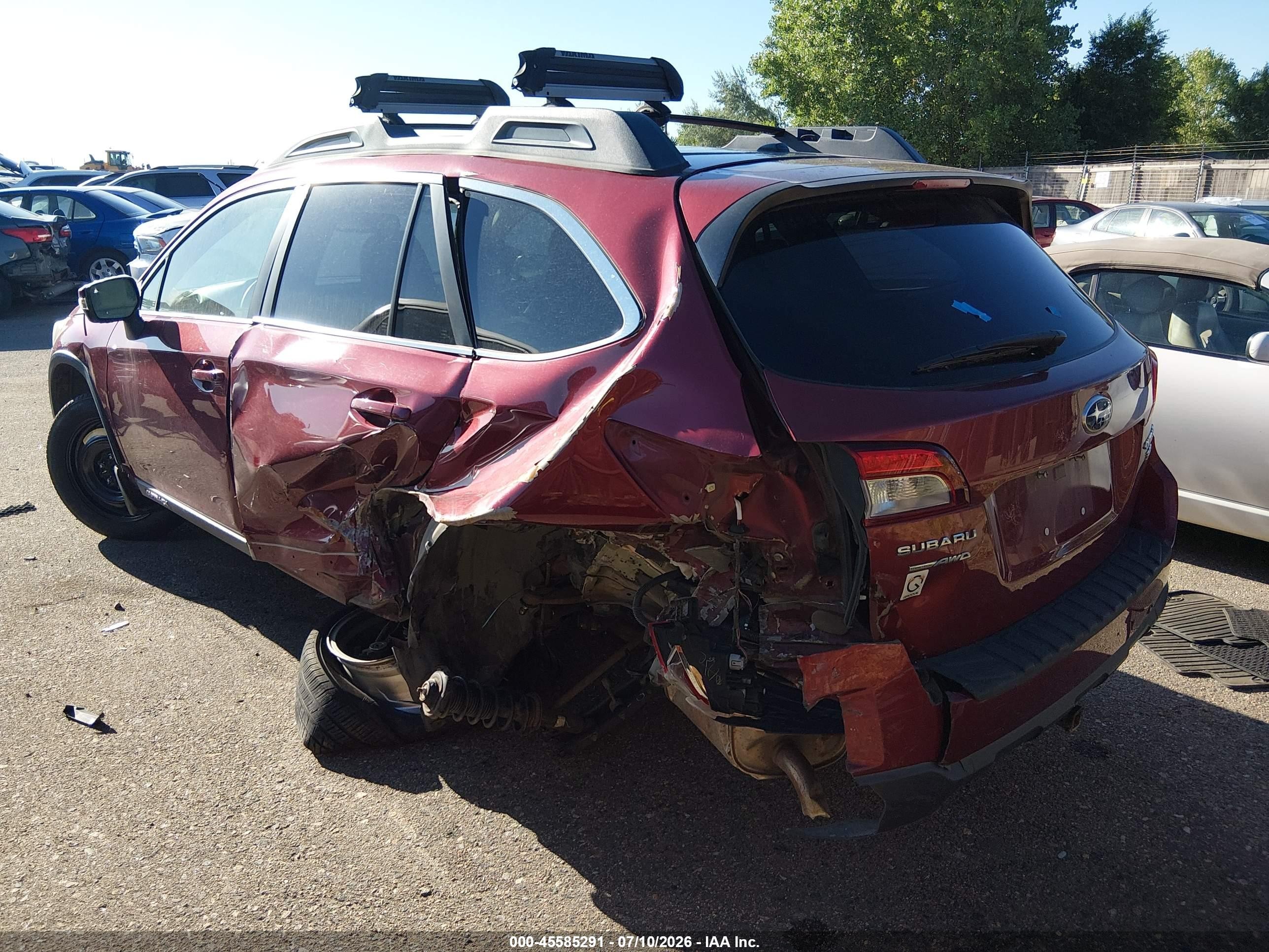2015 Subaru Outback 3.6r Limited Red vin: 4S4BSELC7F3262221