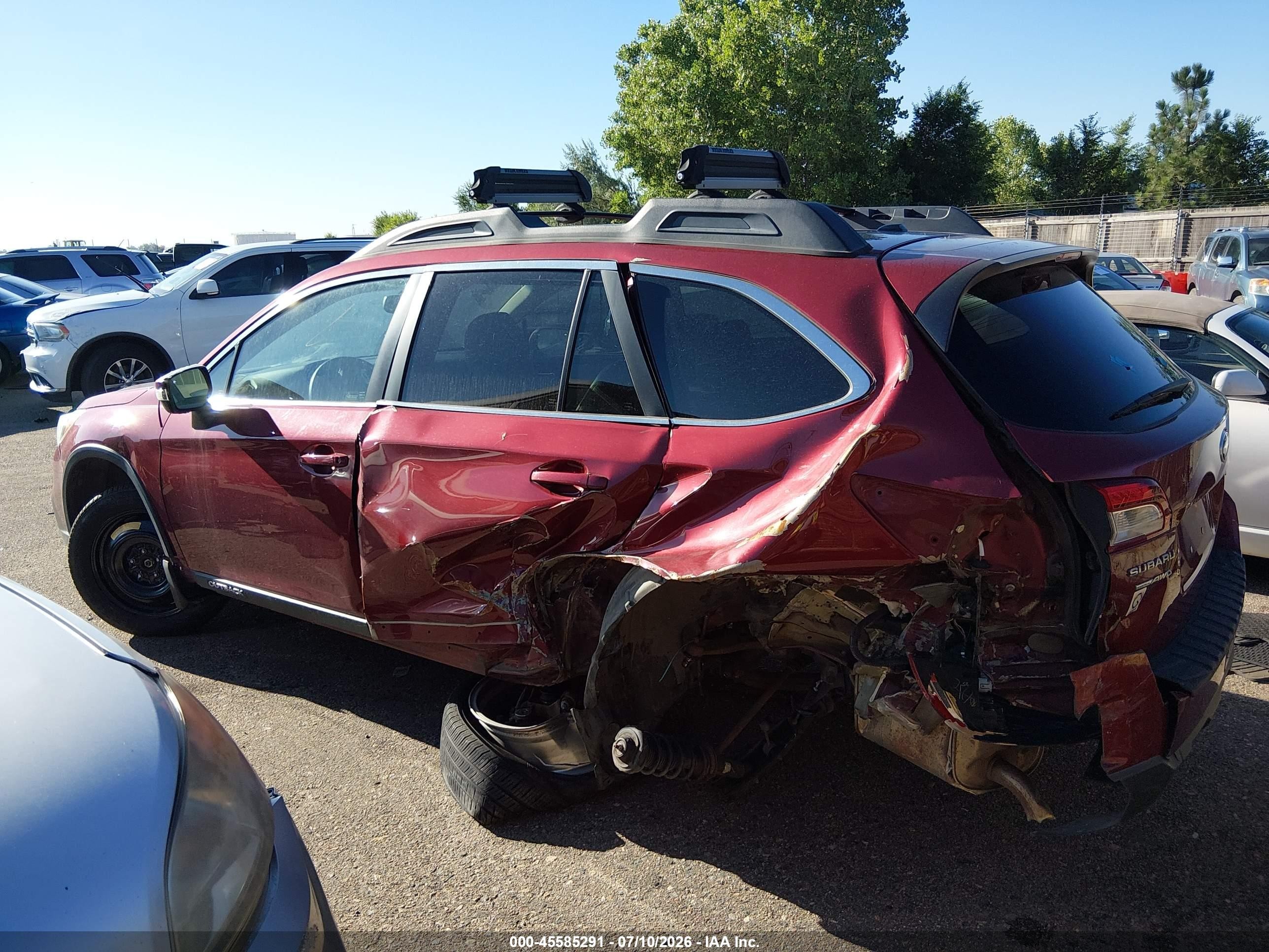 2015 Subaru Outback 3.6r Limited Red vin: 4S4BSELC7F3262221