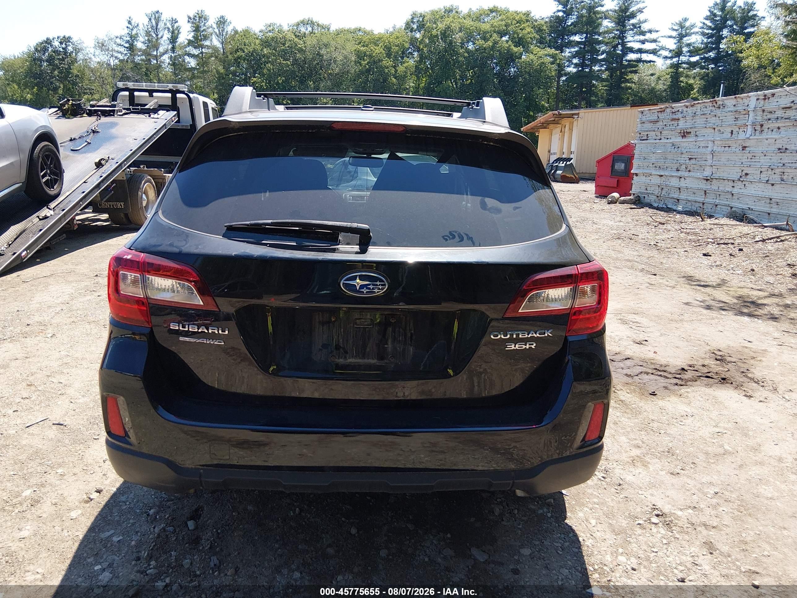 2015 Subaru Outback 3.6r Limited Black vin: 4S4BSELCXF3238060