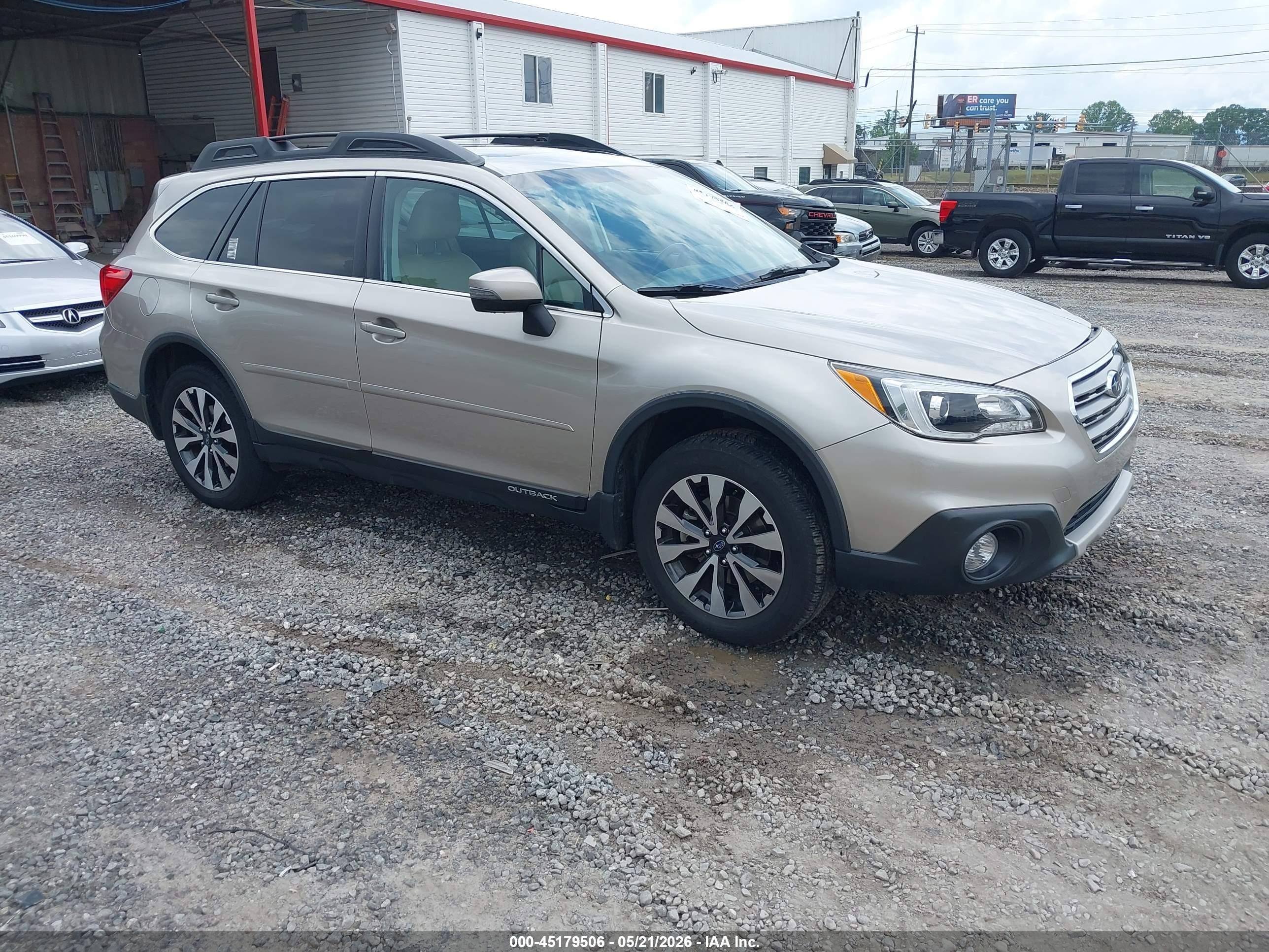 2015 Subaru Outback 3.6r Limited Beige vin: 4S4BSENC0F3339931