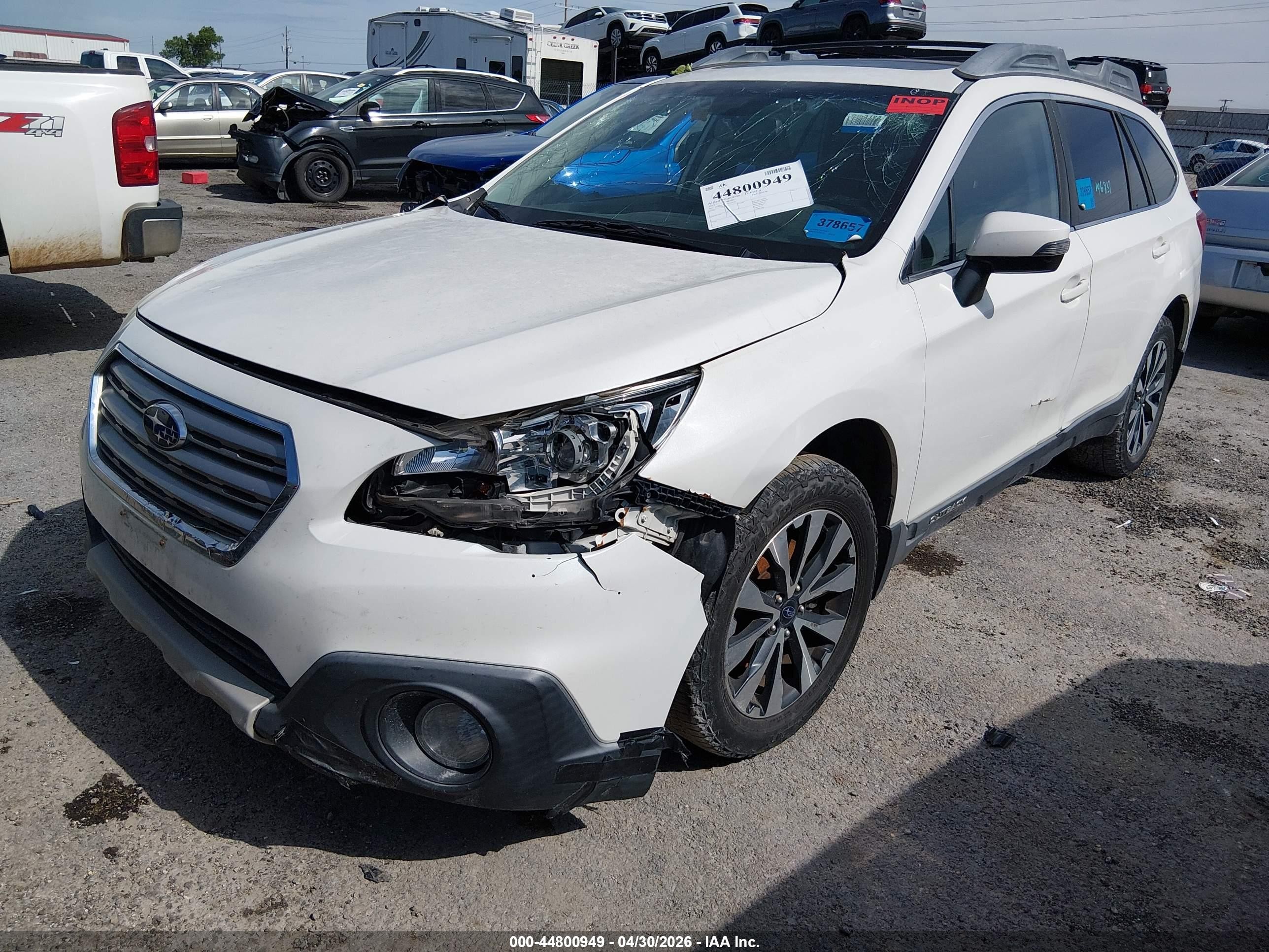 2015 Subaru Outback 3.6r Limited White vin: 4S4BSENC2F3259773