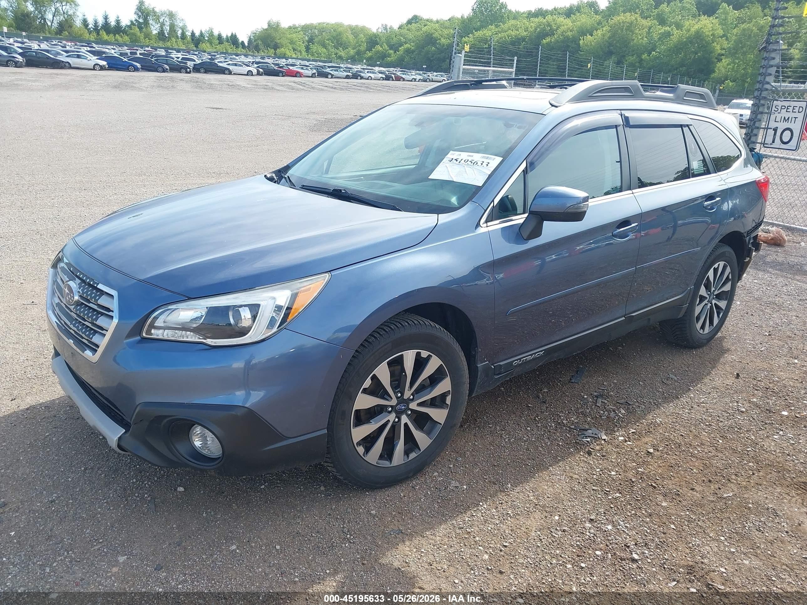 2015 Subaru Outback 3.6r Limited Blue vin: 4S4BSENC5F3288359
