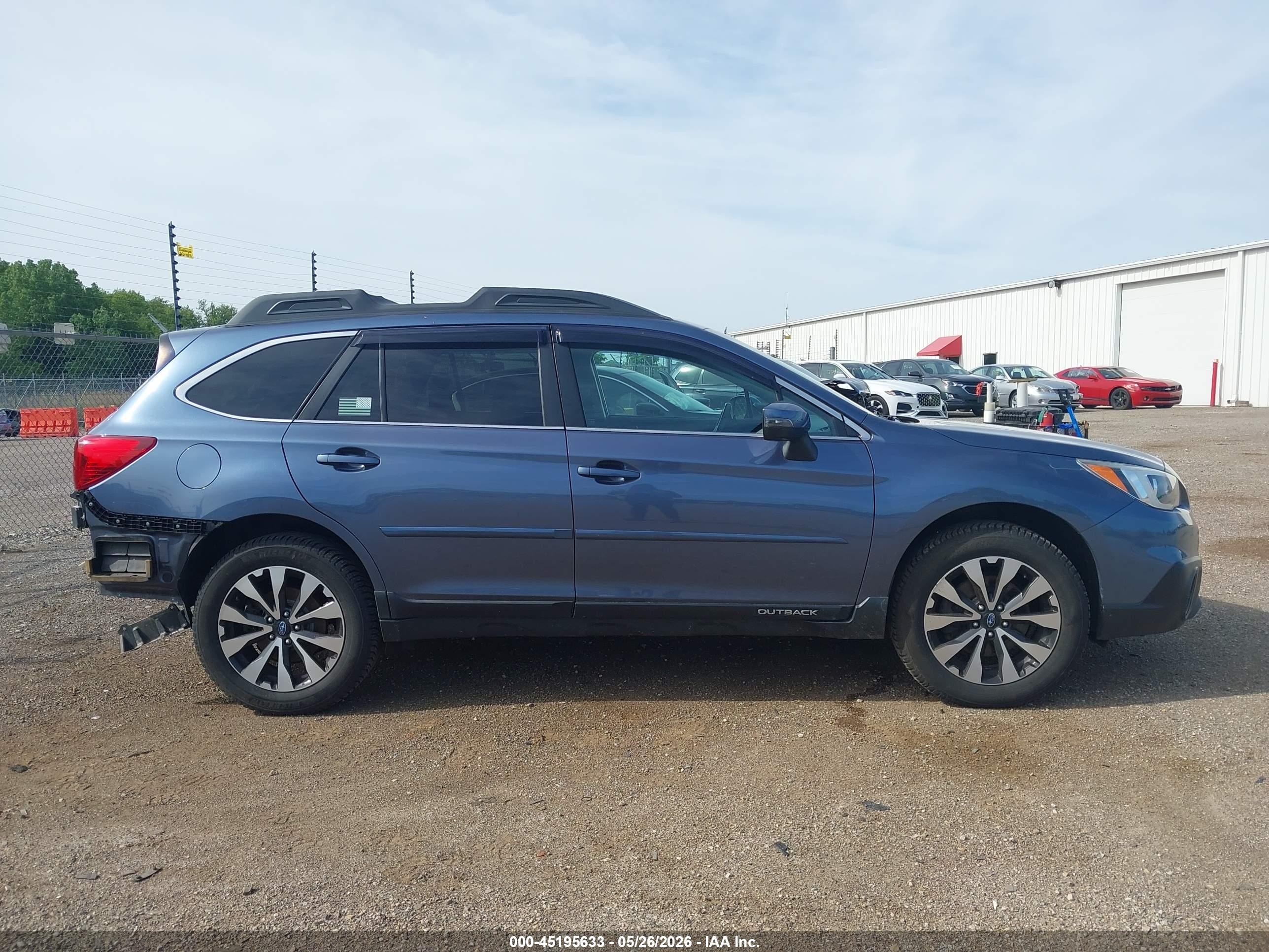 2015 Subaru Outback 3.6r Limited Blue vin: 4S4BSENC5F3288359