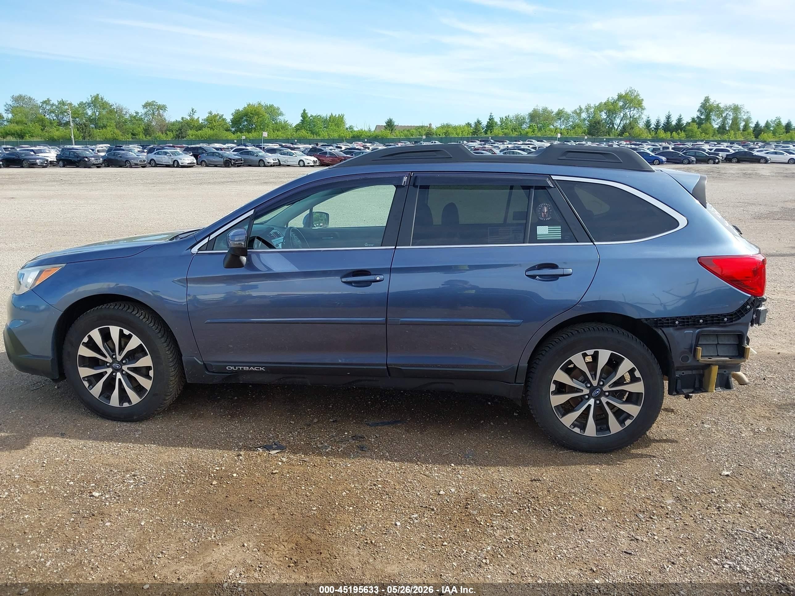 2015 Subaru Outback 3.6r Limited Blue vin: 4S4BSENC5F3288359
