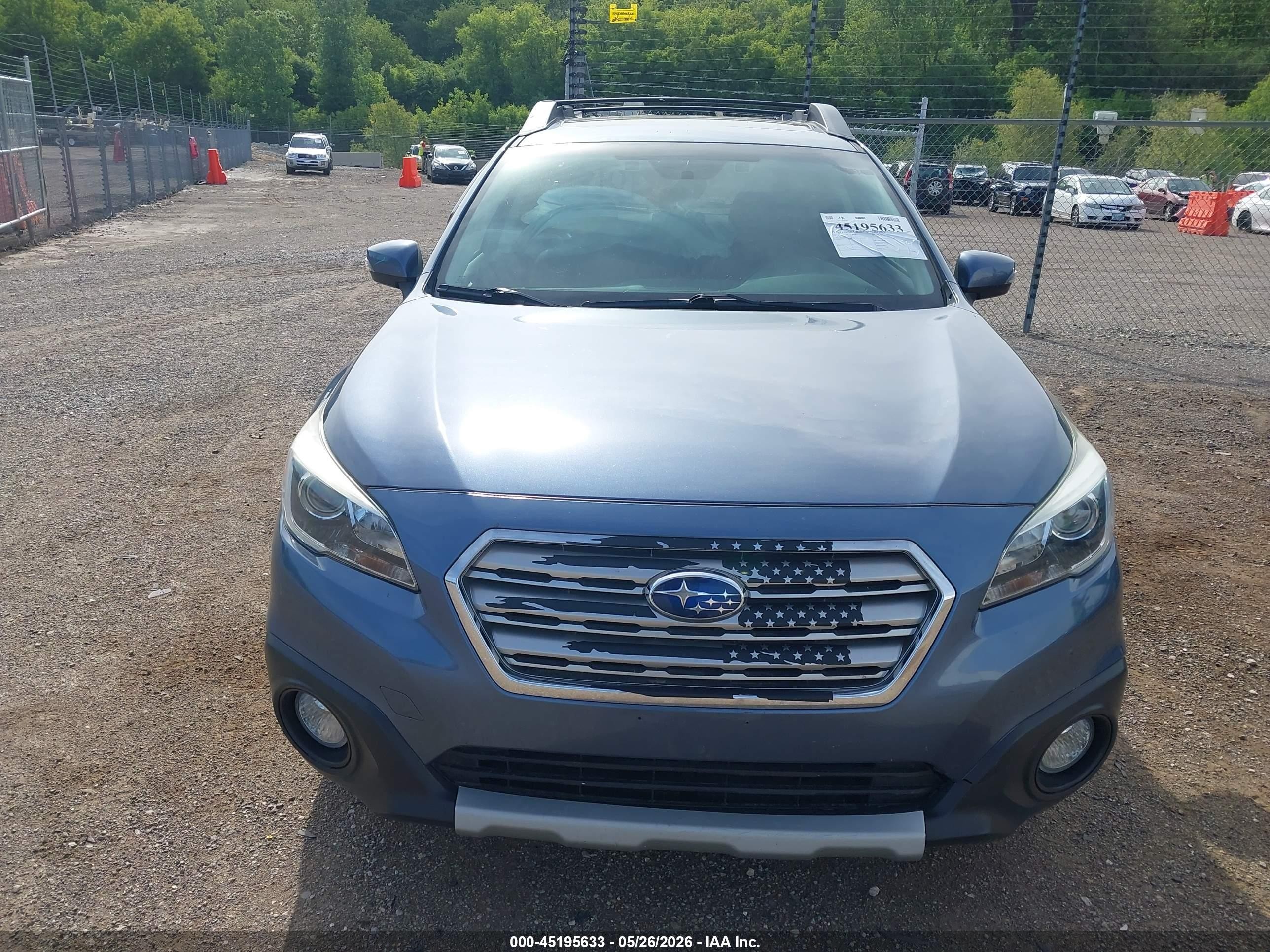 2015 Subaru Outback 3.6r Limited Blue vin: 4S4BSENC5F3288359