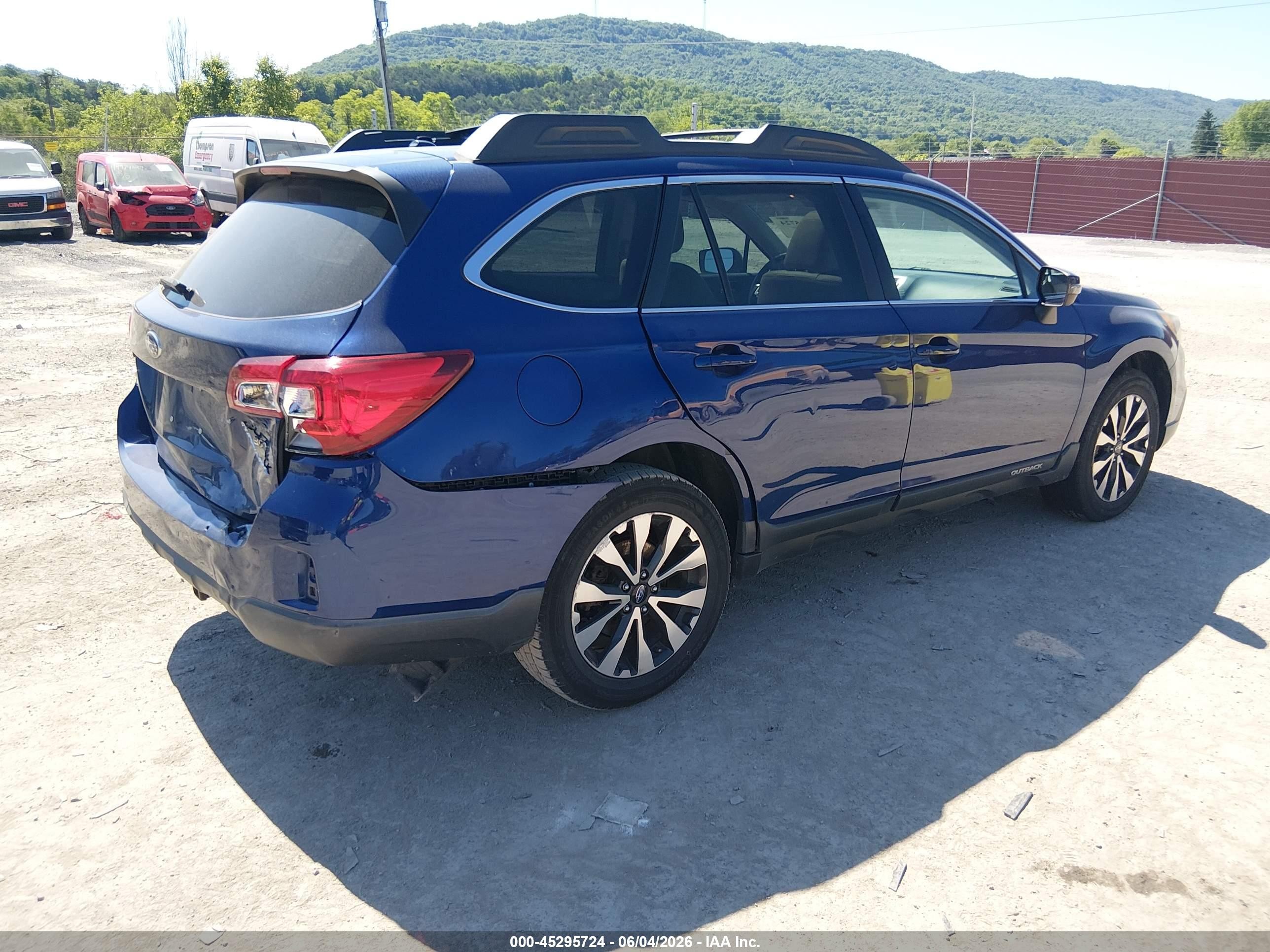 2015 Subaru Outback 3.6r Limited Blue vin: 4S4BSENC6F3336175