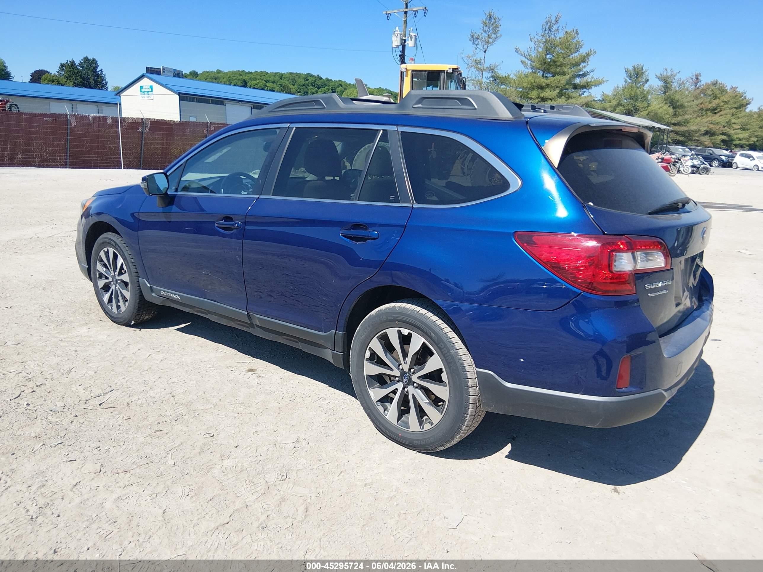 2015 Subaru Outback 3.6r Limited Blue vin: 4S4BSENC6F3336175
