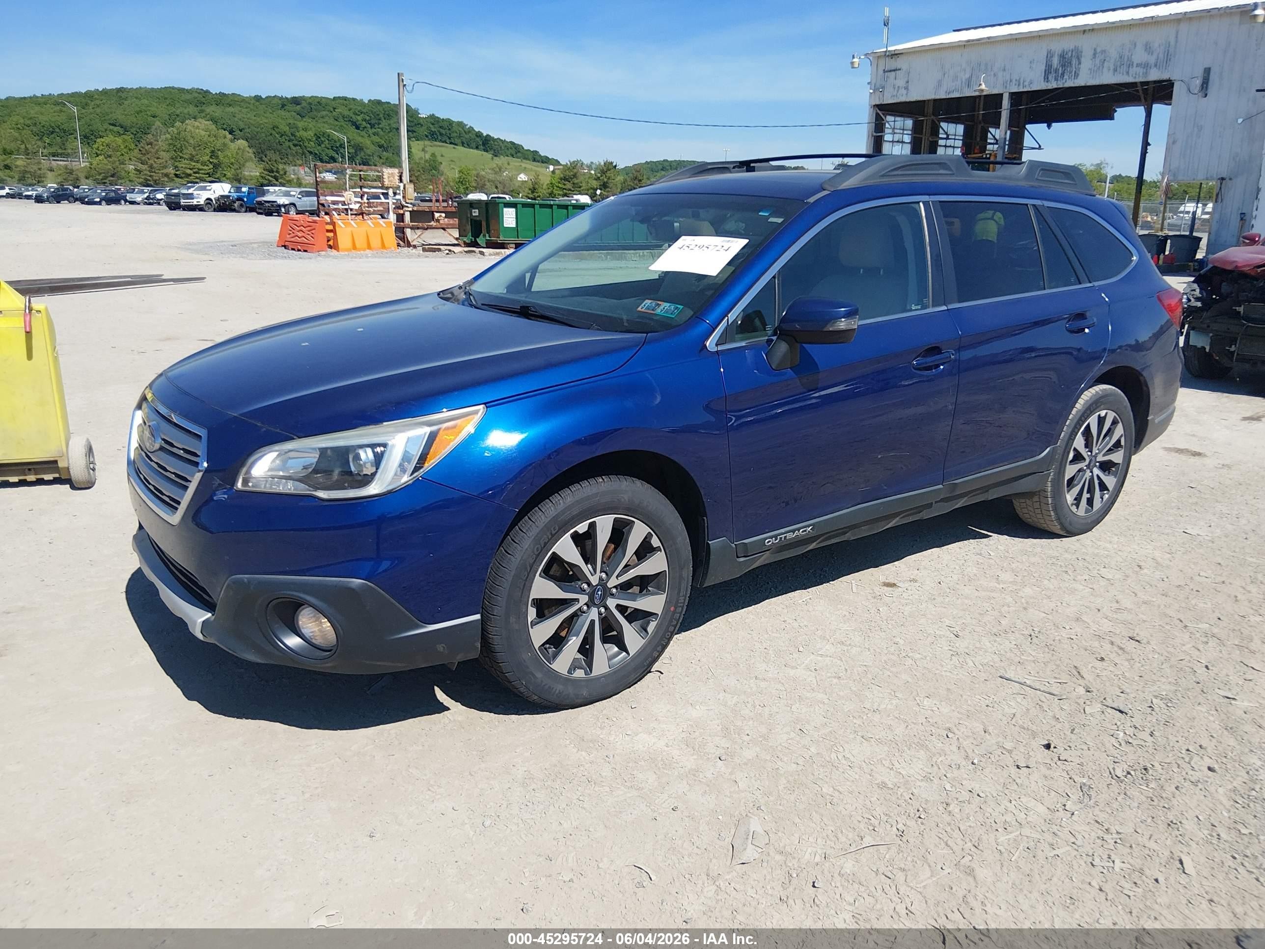 2015 Subaru Outback 3.6r Limited Blue vin: 4S4BSENC6F3336175