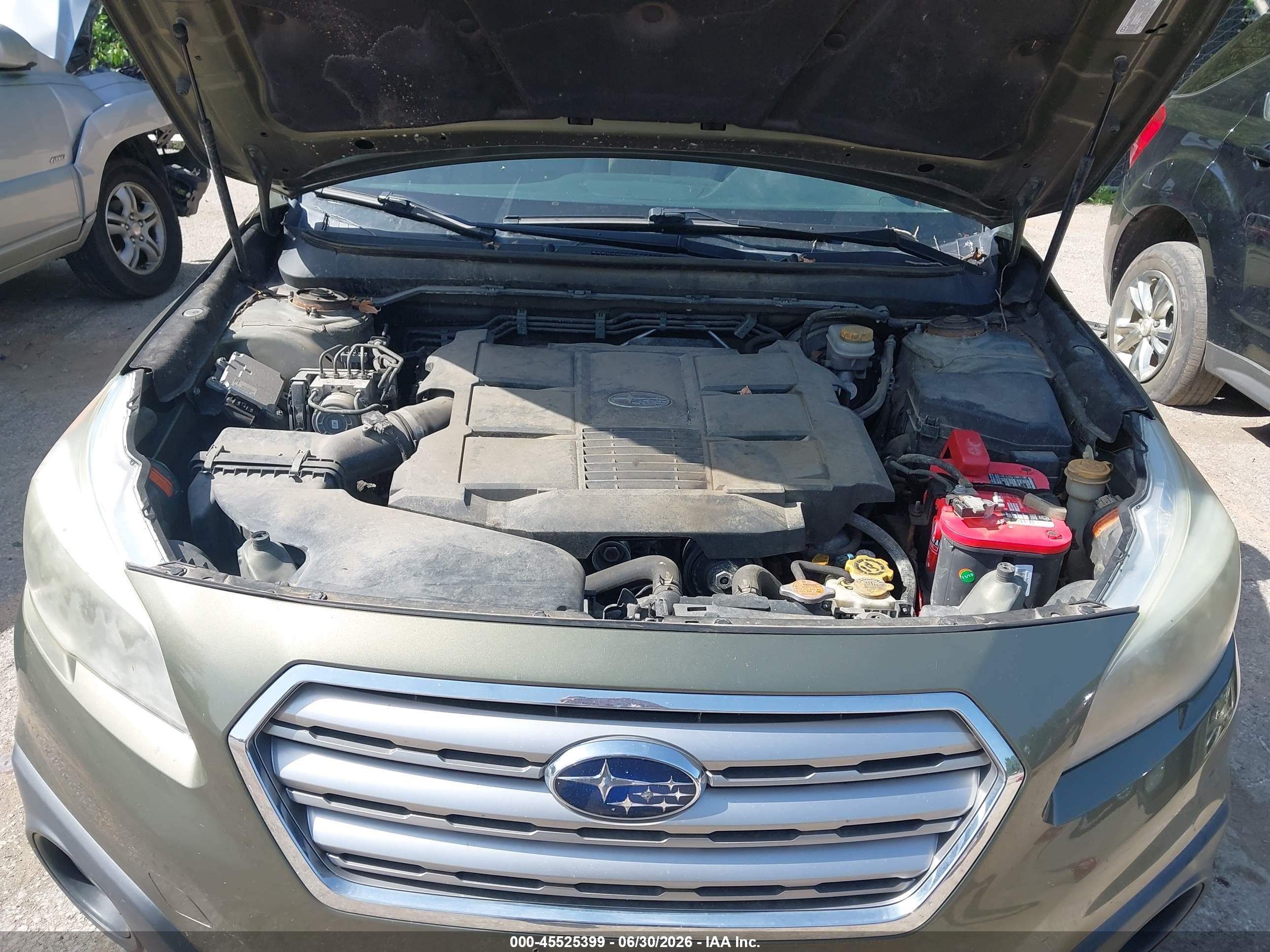 2015 Subaru Outback 3.6r Limited Green vin: 4S4BSENC8F3263522