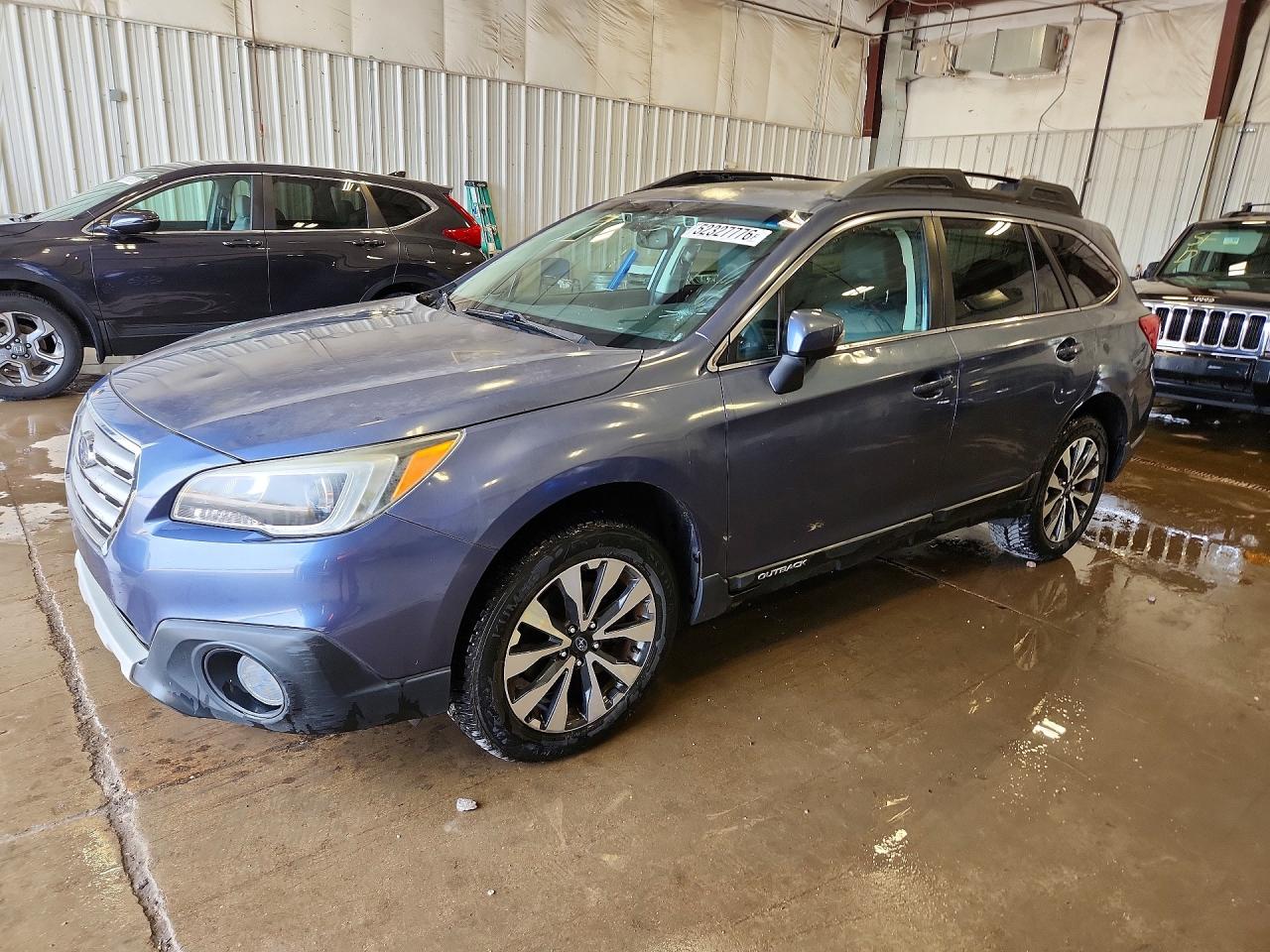 2015 Subaru Outback 3.6r Limited Blue vin: 4S4BSENCXF3225144