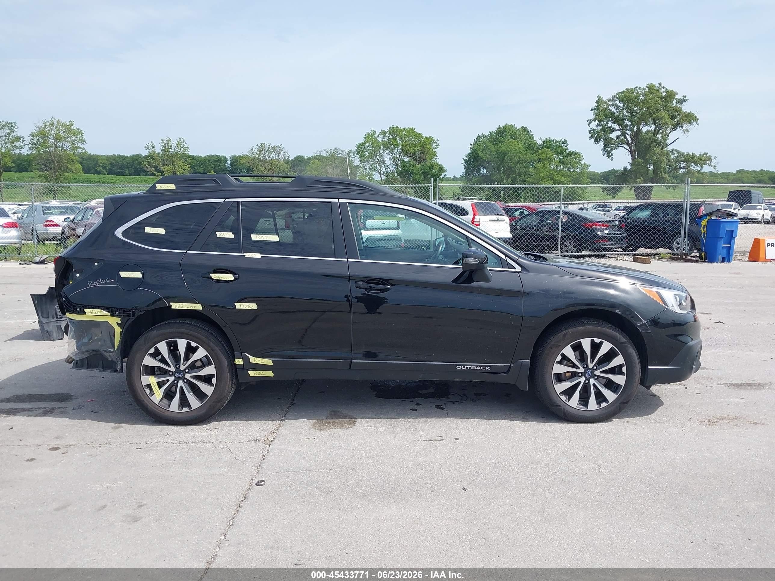 2015 Subaru Outback 3.6r Limited Черный vin: 4S4BSENCXF3287515