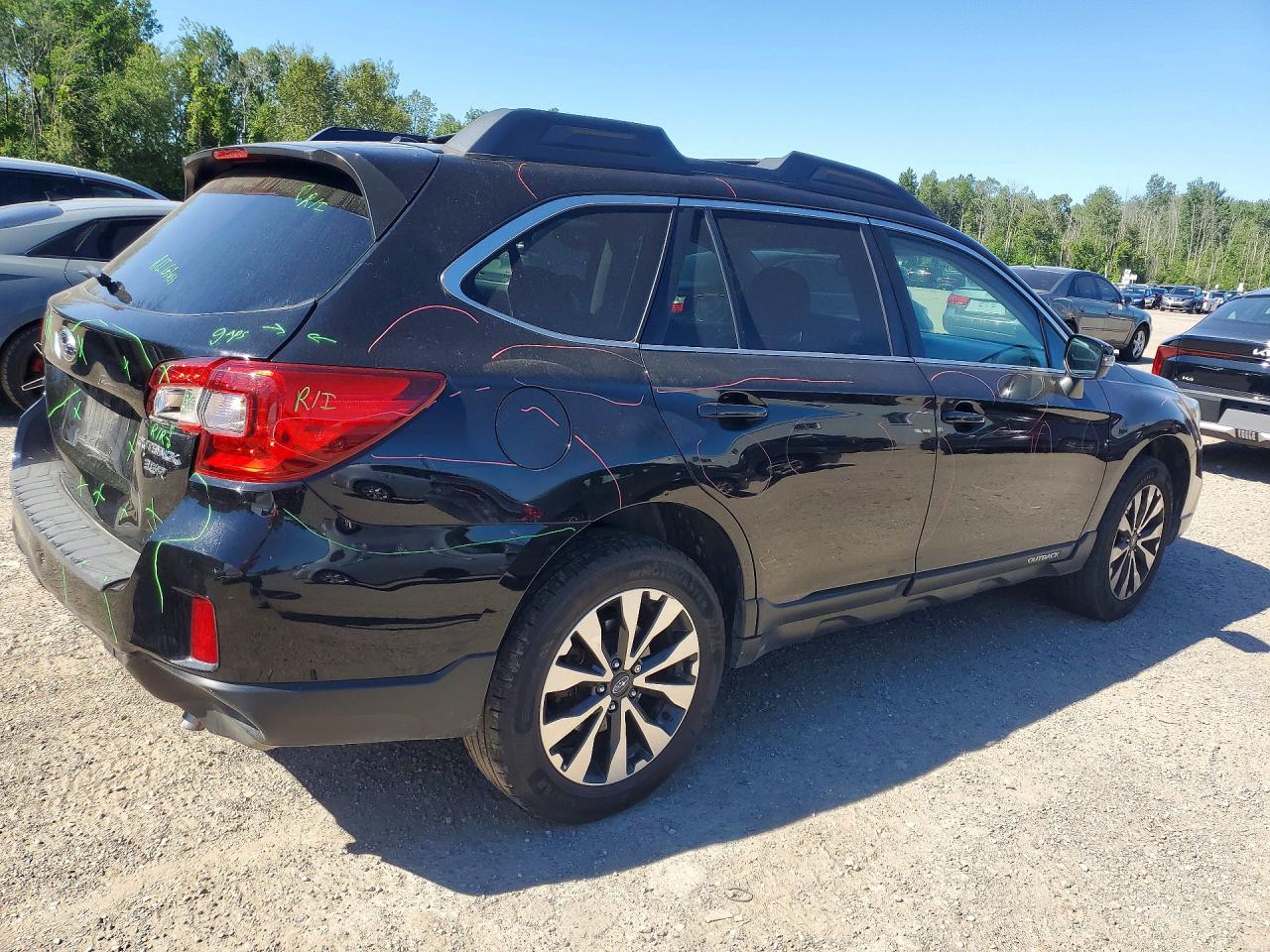 2015 Subaru Outback 3.6r Limited Black vin: 4S4BSFLC7F3203739