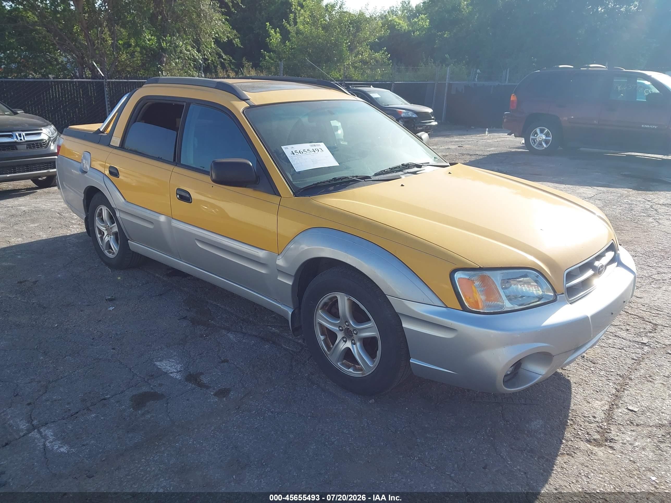 2003 Subaru Baja Sport Yellow vin: 4S4BT62C037112962