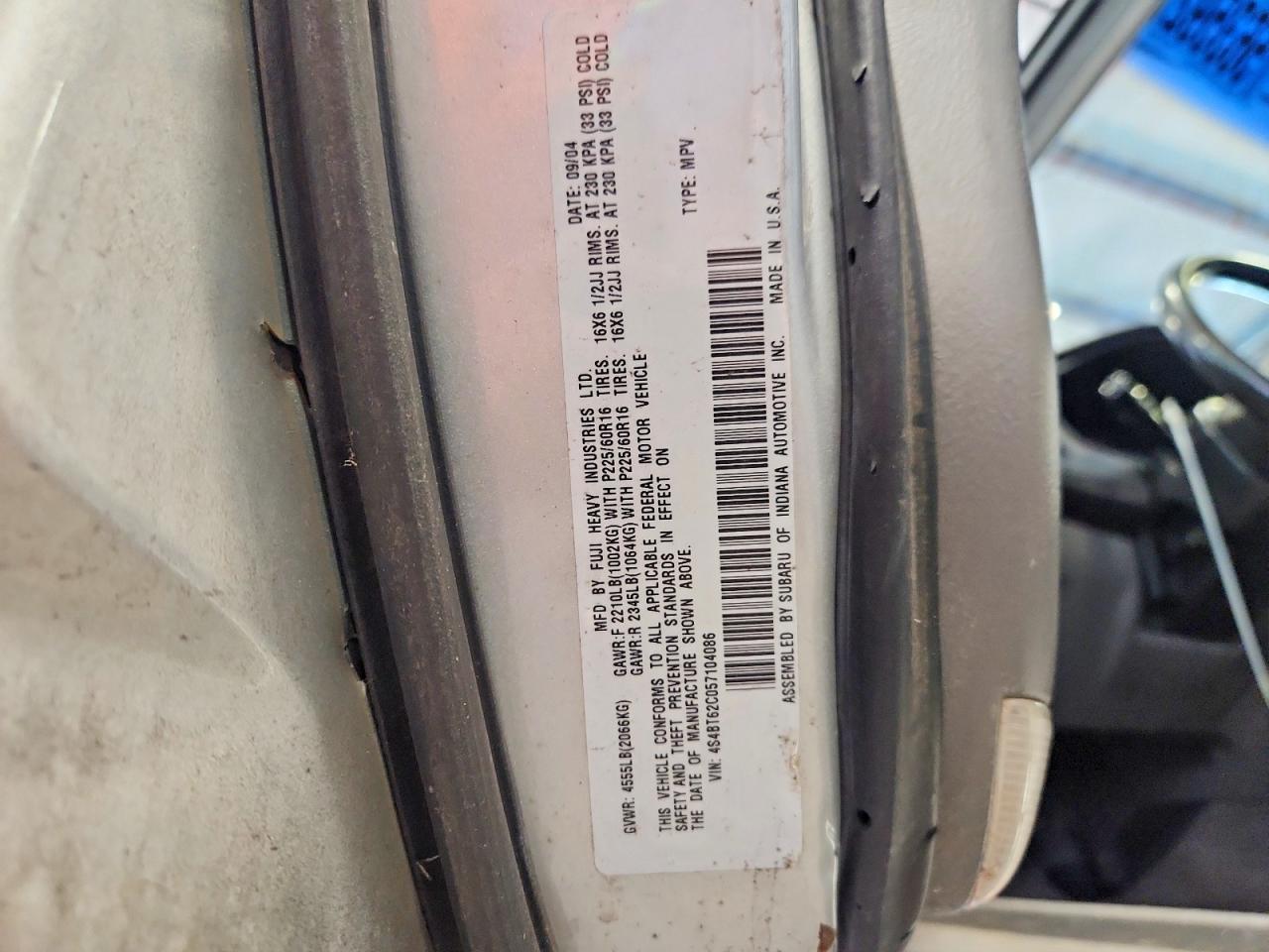2005 Subaru Baja Sport Серебряный vin: 4S4BT62C057104086