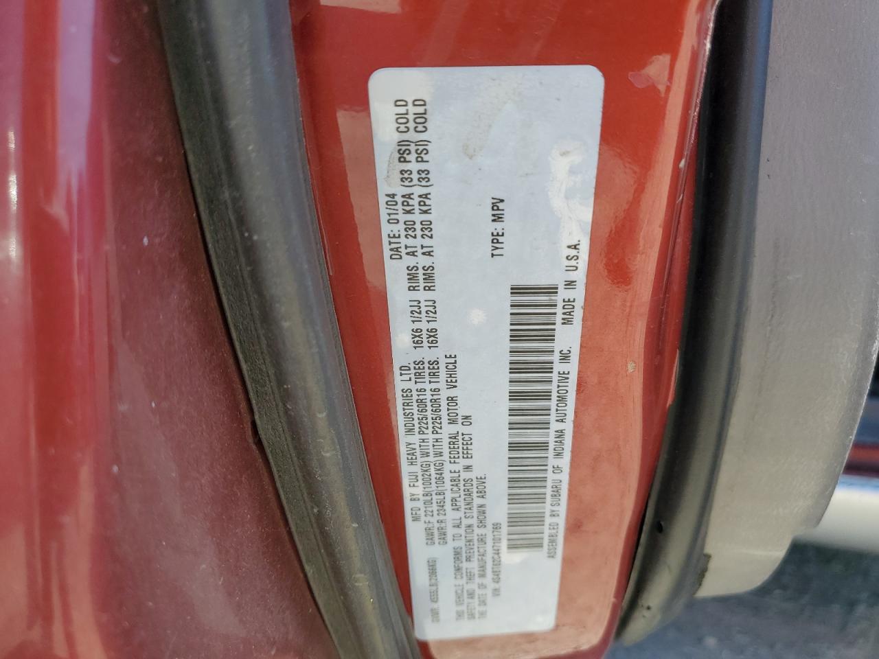 2004 Subaru Baja Sport Two Tone vin: 4S4BT62C447101769