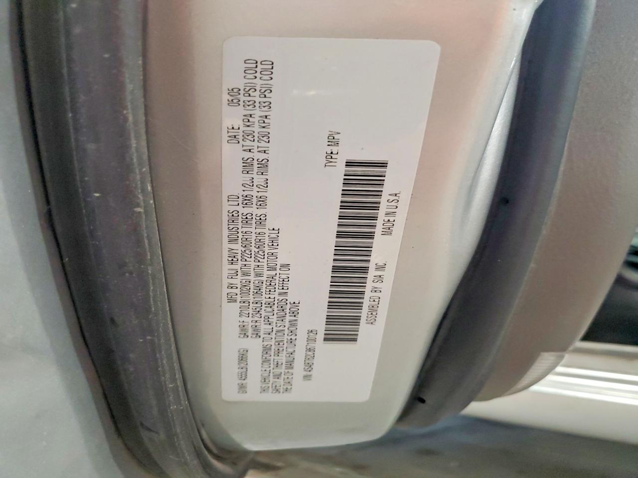 2006 Subaru Baja Серебряный vin: 4S4BT62C867100126