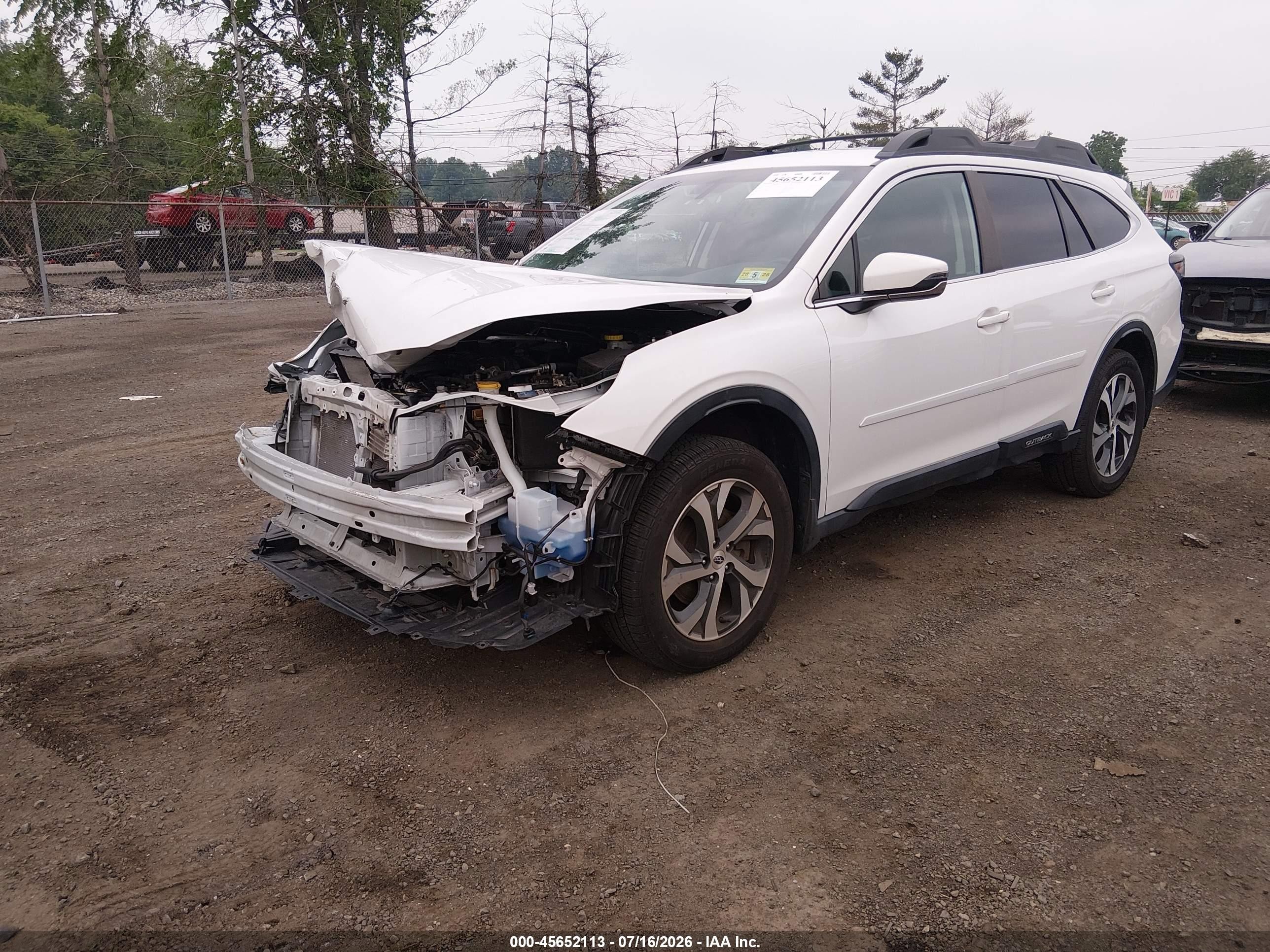 2021 Subaru Outback Limited Белый vin: 4S4BTAMC7M3216759