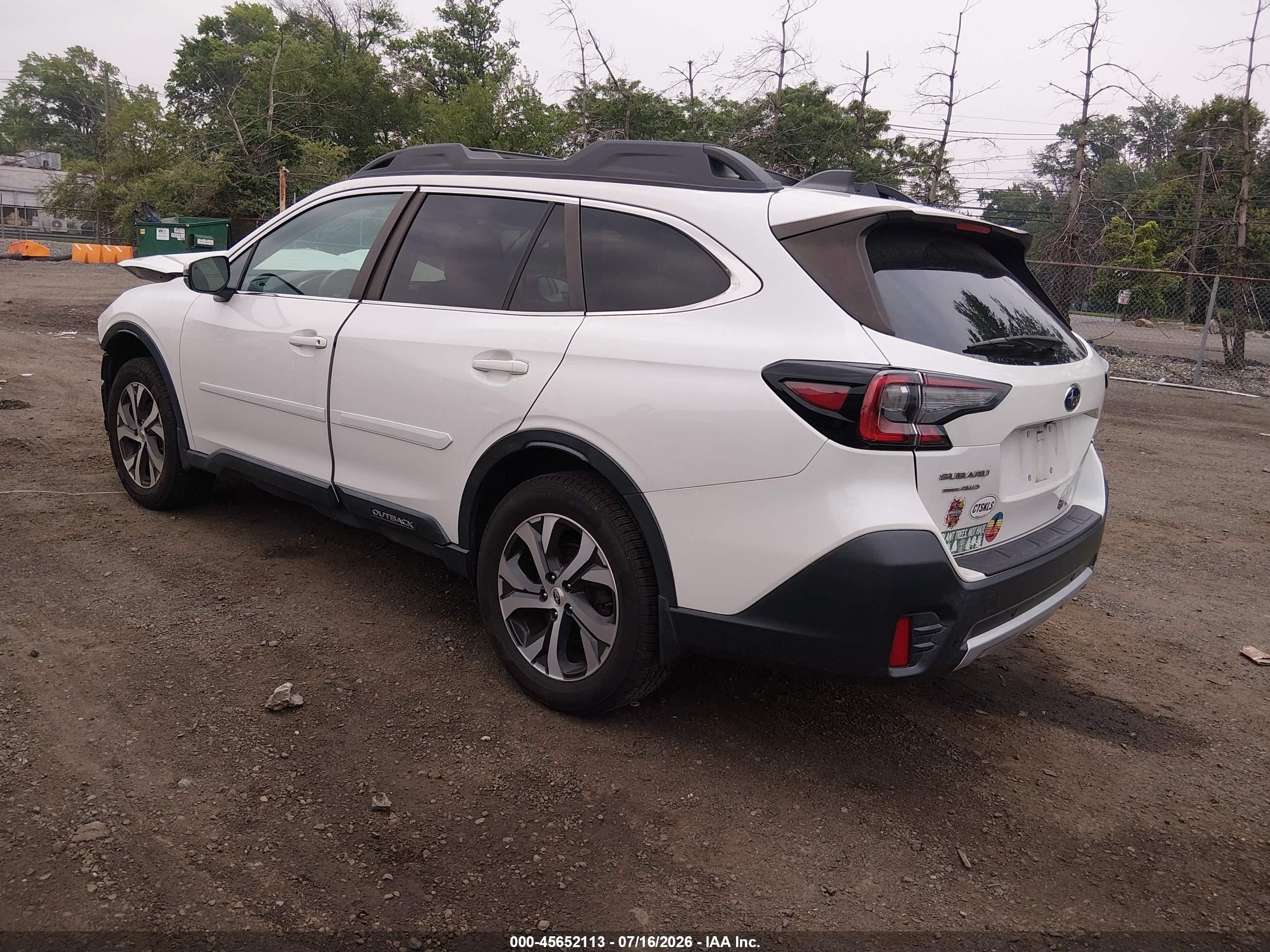 2021 Subaru Outback Limited Белый vin: 4S4BTAMC7M3216759