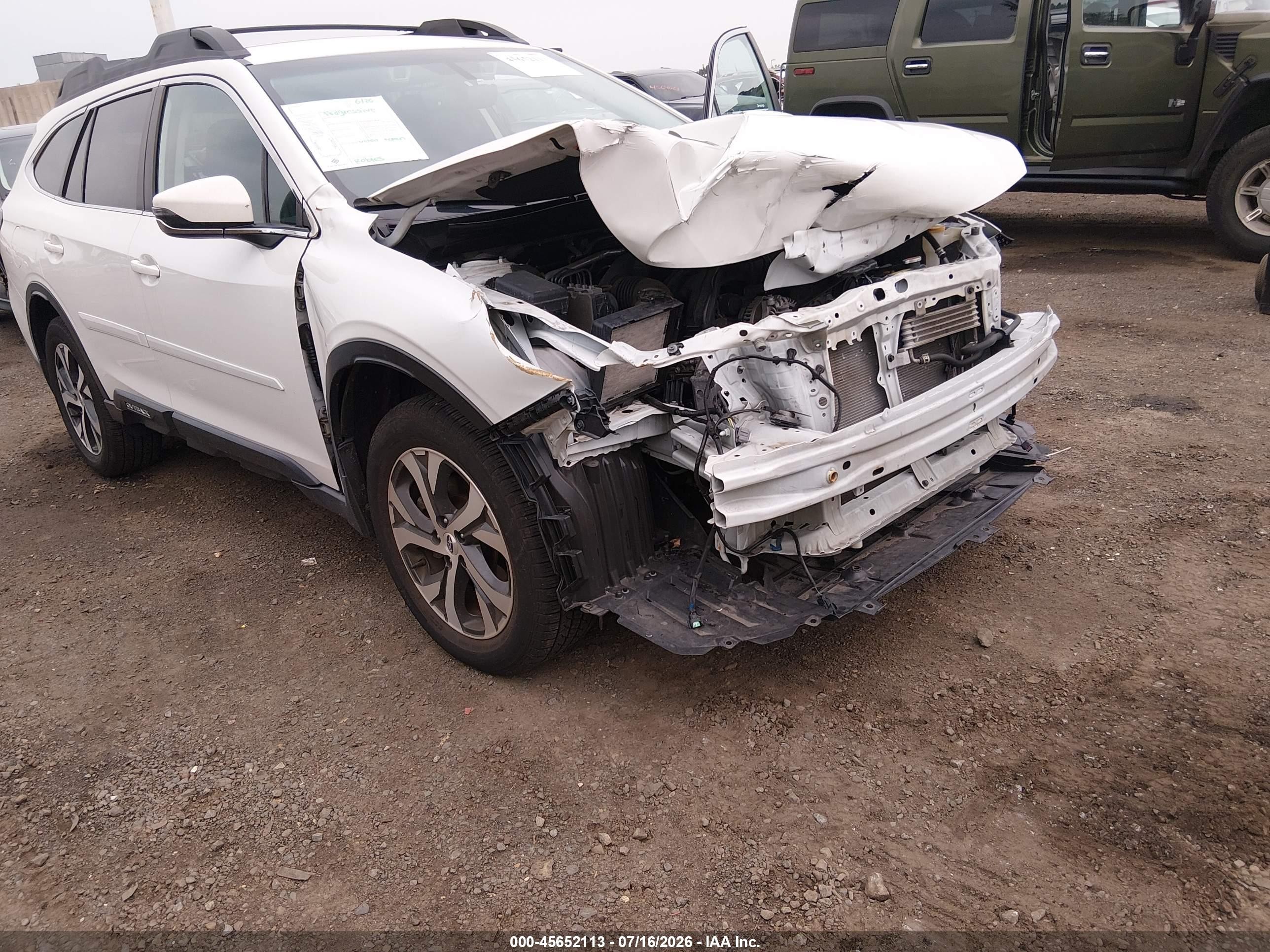 2021 Subaru Outback Limited Белый vin: 4S4BTAMC7M3216759
