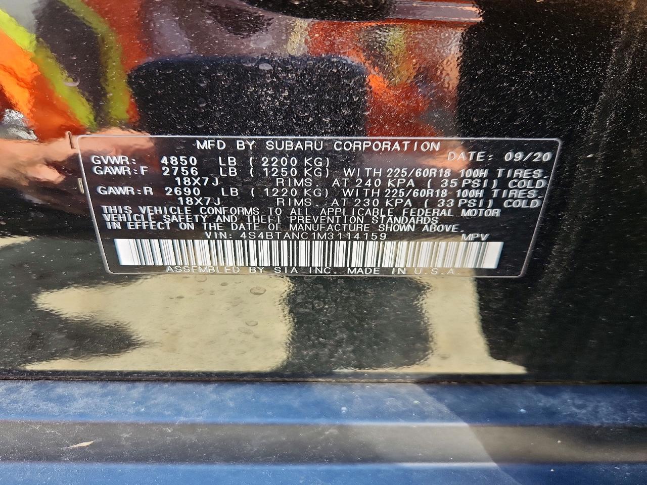 2021 Subaru Outback Limited Black vin: 4S4BTANC1M3114159
