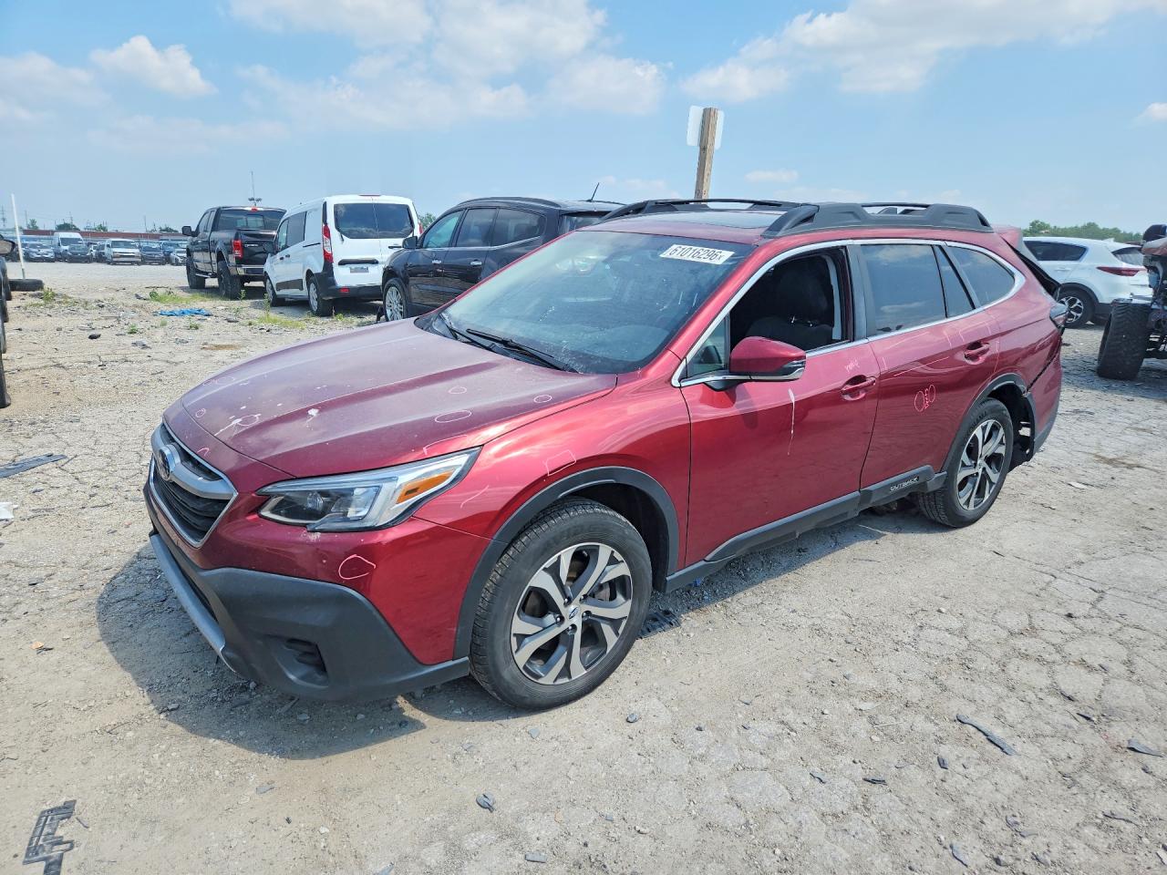 2022 Subaru Outback Limited Burgundy vin: 4S4BTANC5N3186497