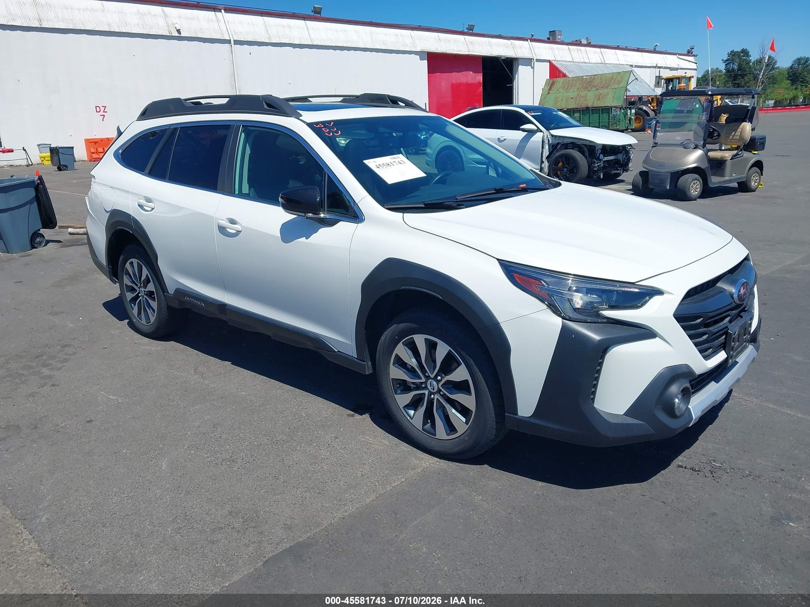 2024 Subaru Outback Limited White vin: 4S4BTANC6R3244378