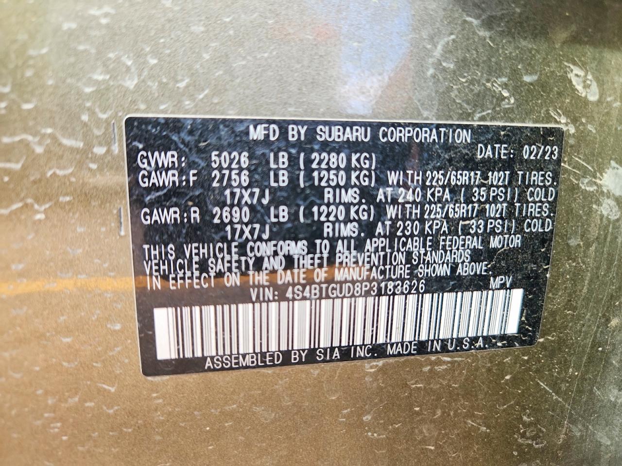 2023 Subaru Outback Wilderness Зеленый vin: 4S4BTGUD8P3183626