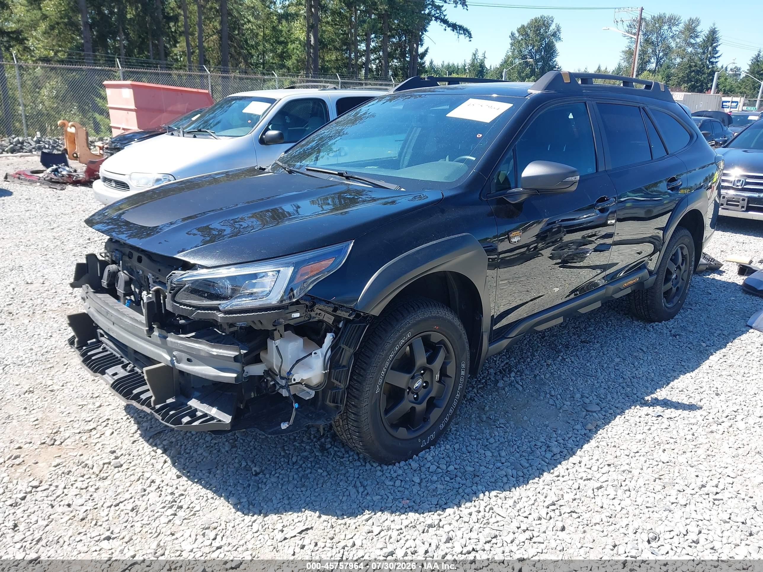 2025 Subaru Outback Wilderness Черный vin: 4S4BTGUDXS3304522