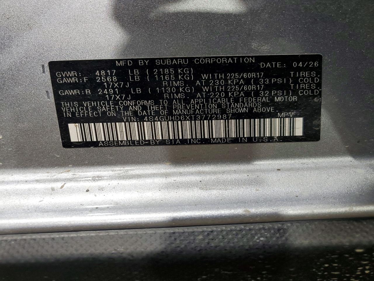 2026 Subaru Crosstrek Premium Silver vin: 4S4GUHD6XT3772987