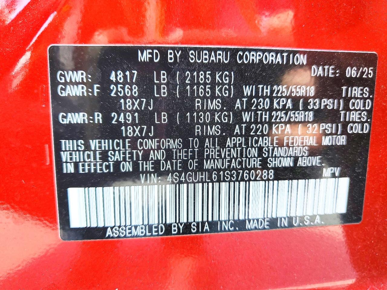 2025 Subaru Crosstrek Limited Red vin: 4S4GUHL61S3760288