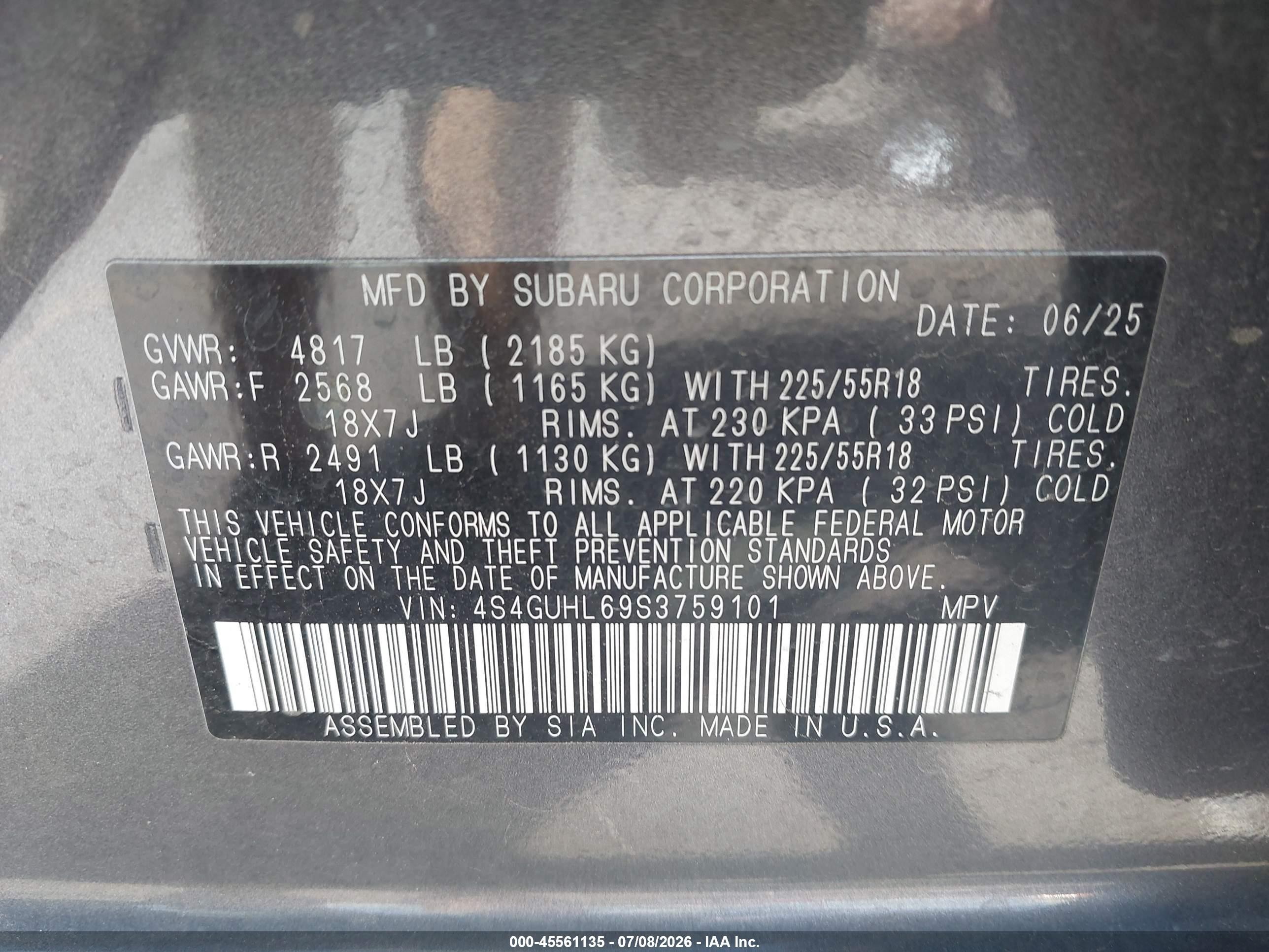 2025 Subaru Crosstrek Limited Gray vin: 4S4GUHL69S3759101