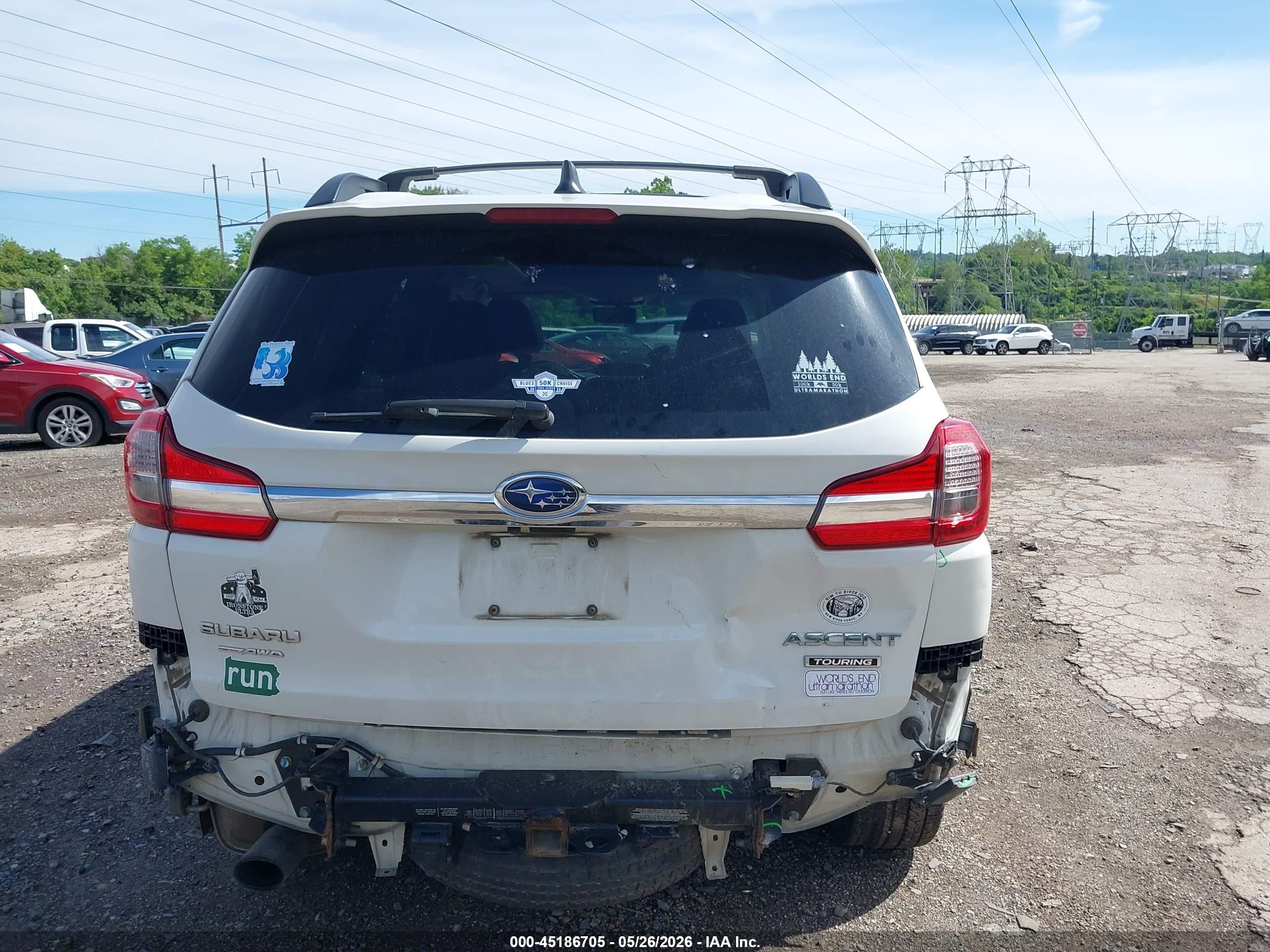 2019 Subaru Ascent Touring White vin: 4S4WMARD2K3435612