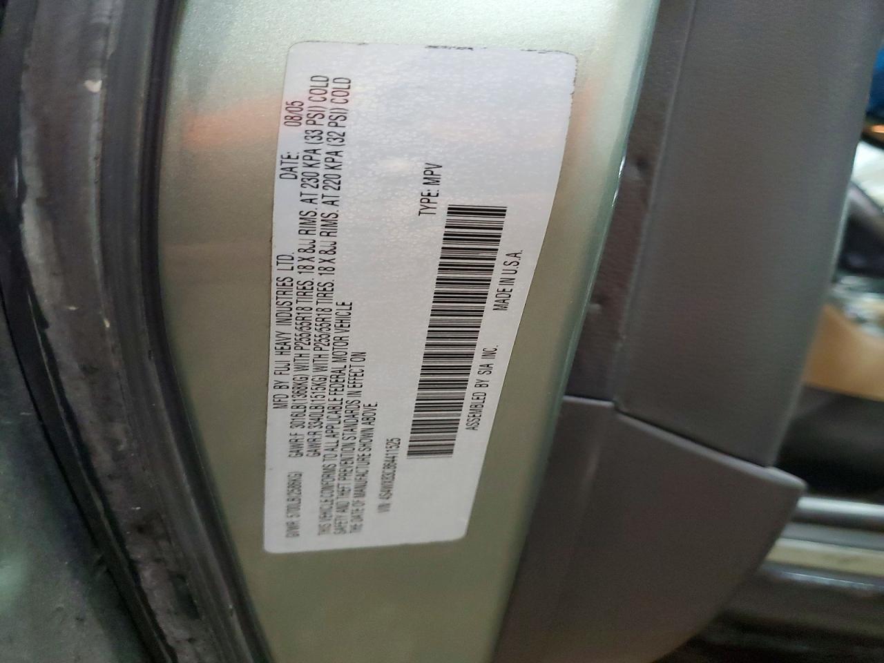2006 Subaru B9 Tribeca 3.0 H6 Green vin: 4S4WX83C864411525