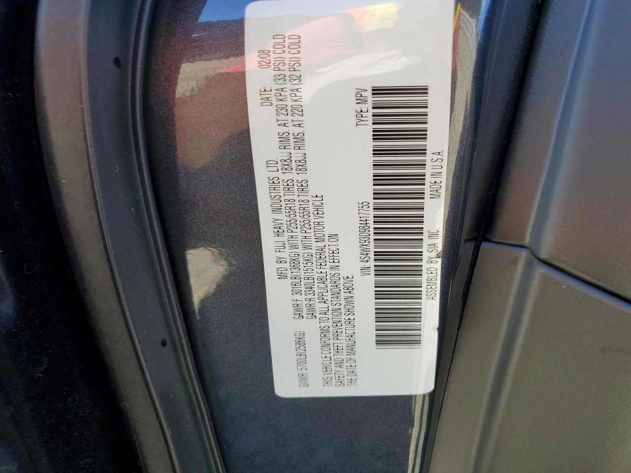 2008 Subaru Tribeca Limited Gray vin: 4S4WX93D984417755
