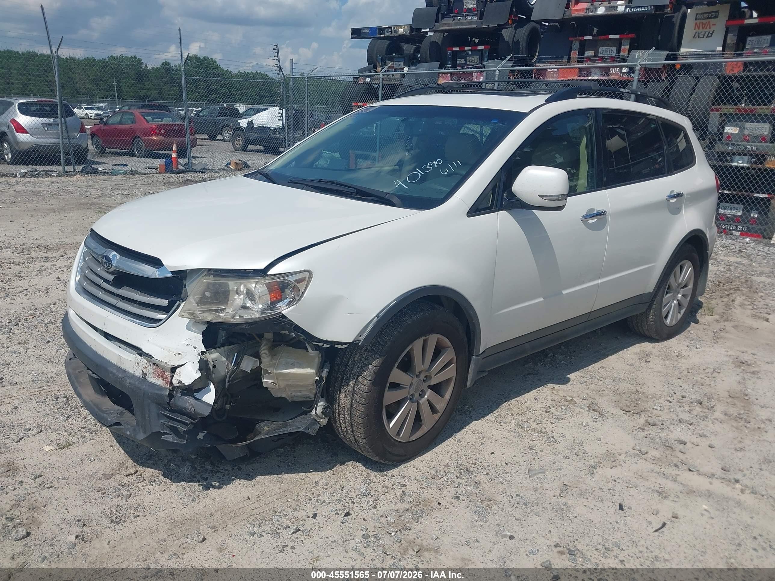 2011 Subaru Tribeca 3.6r Limited White vin: 4S4WX9GD1B4401390