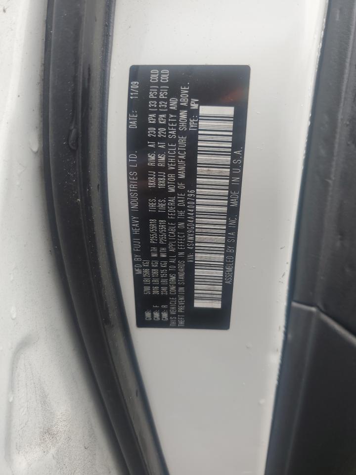 2010 Subaru Tribeca Limited White vin: 4S4WX9GD4A4400796
