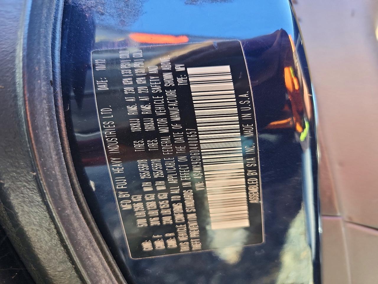2013 Subaru Tribeca Limited Black vin: 4S4WX9GD6D4400657