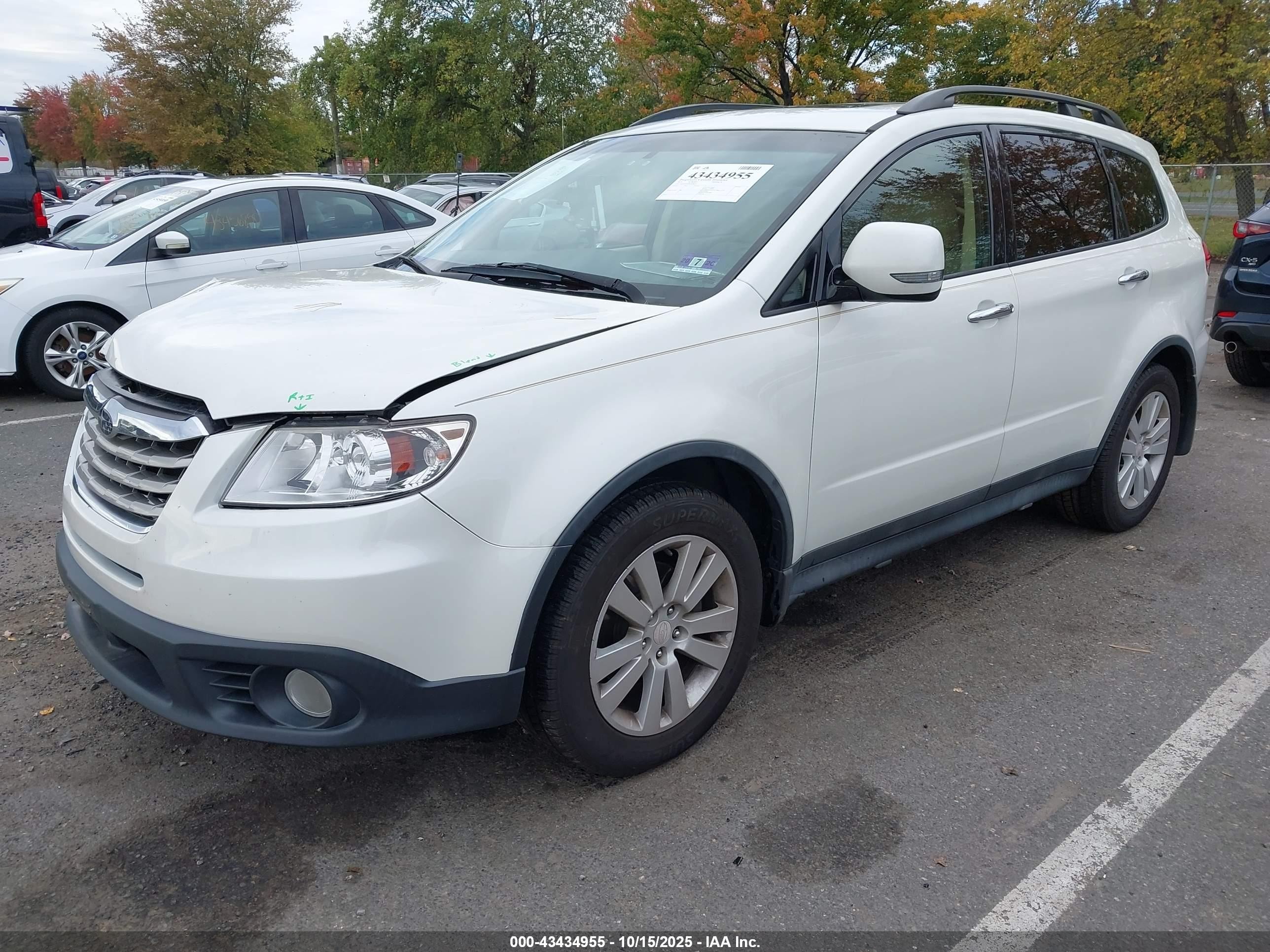 2014 Subaru Tribeca 3.6r Limited White vin: 4S4WX9GD9E4400654