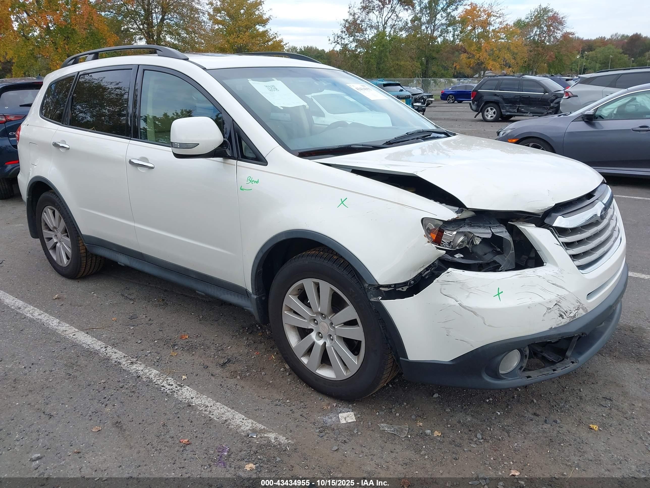 2014 Subaru Tribeca 3.6r Limited White vin: 4S4WX9GD9E4400654