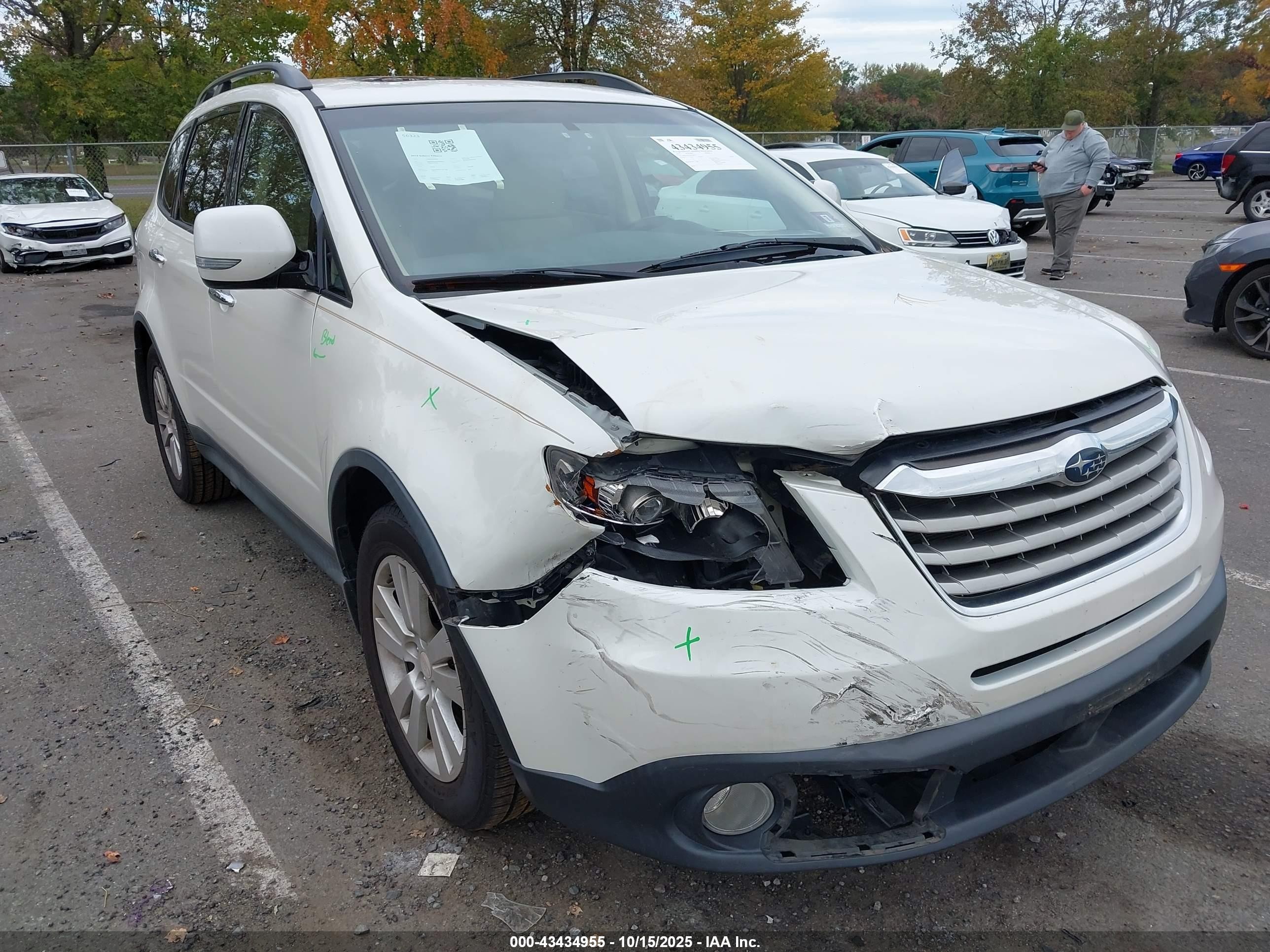 2014 Subaru Tribeca 3.6r Limited White vin: 4S4WX9GD9E4400654